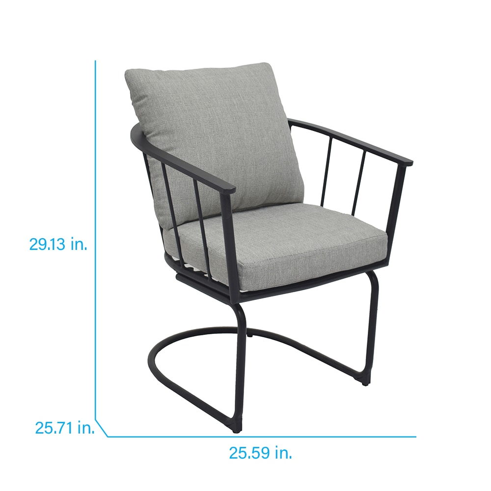 Style Selections Canyon Way Set of 2 Black Steel Frame Dining Chair ...