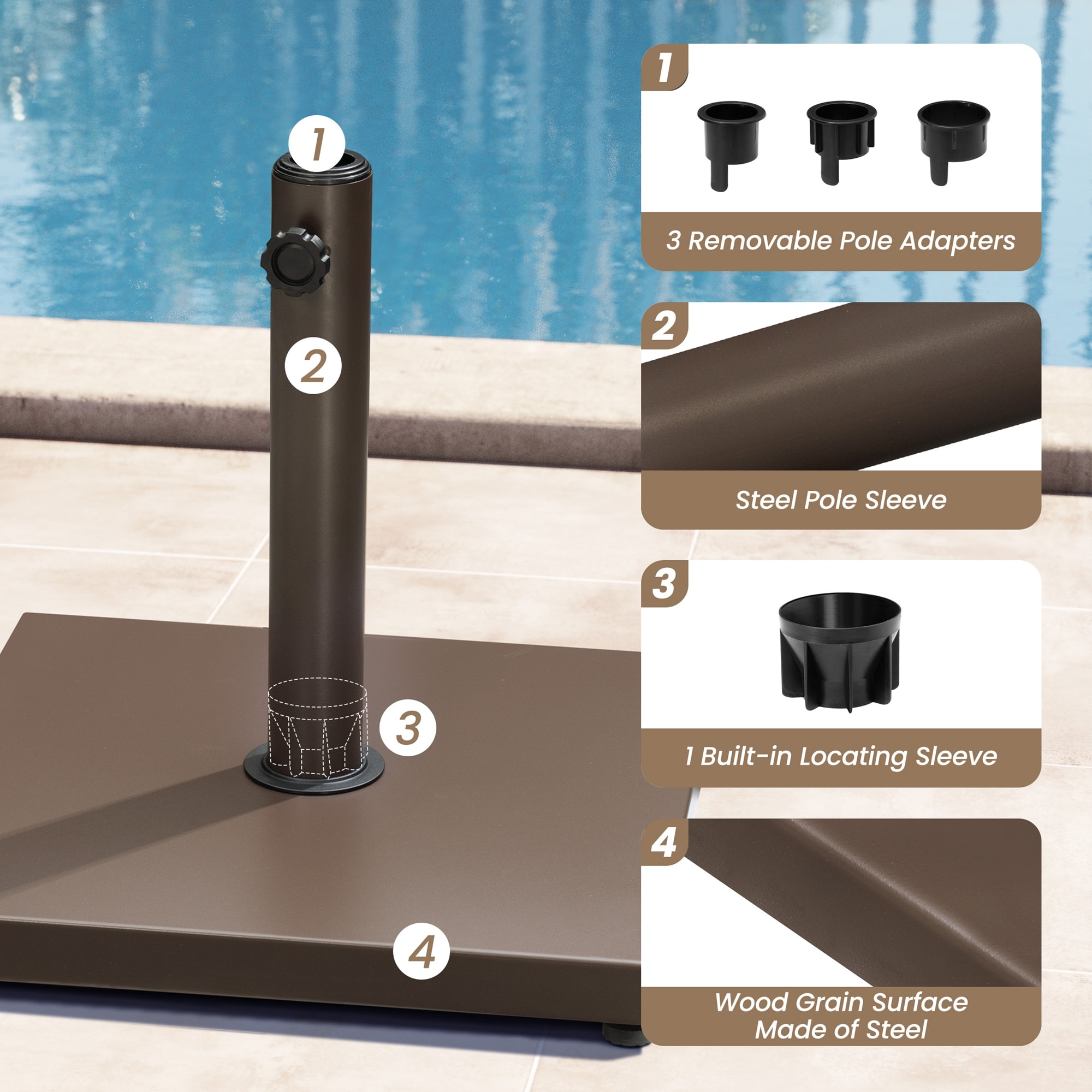 Crestlive Products CL-UB026BRN Umbrella-Bases - View #6