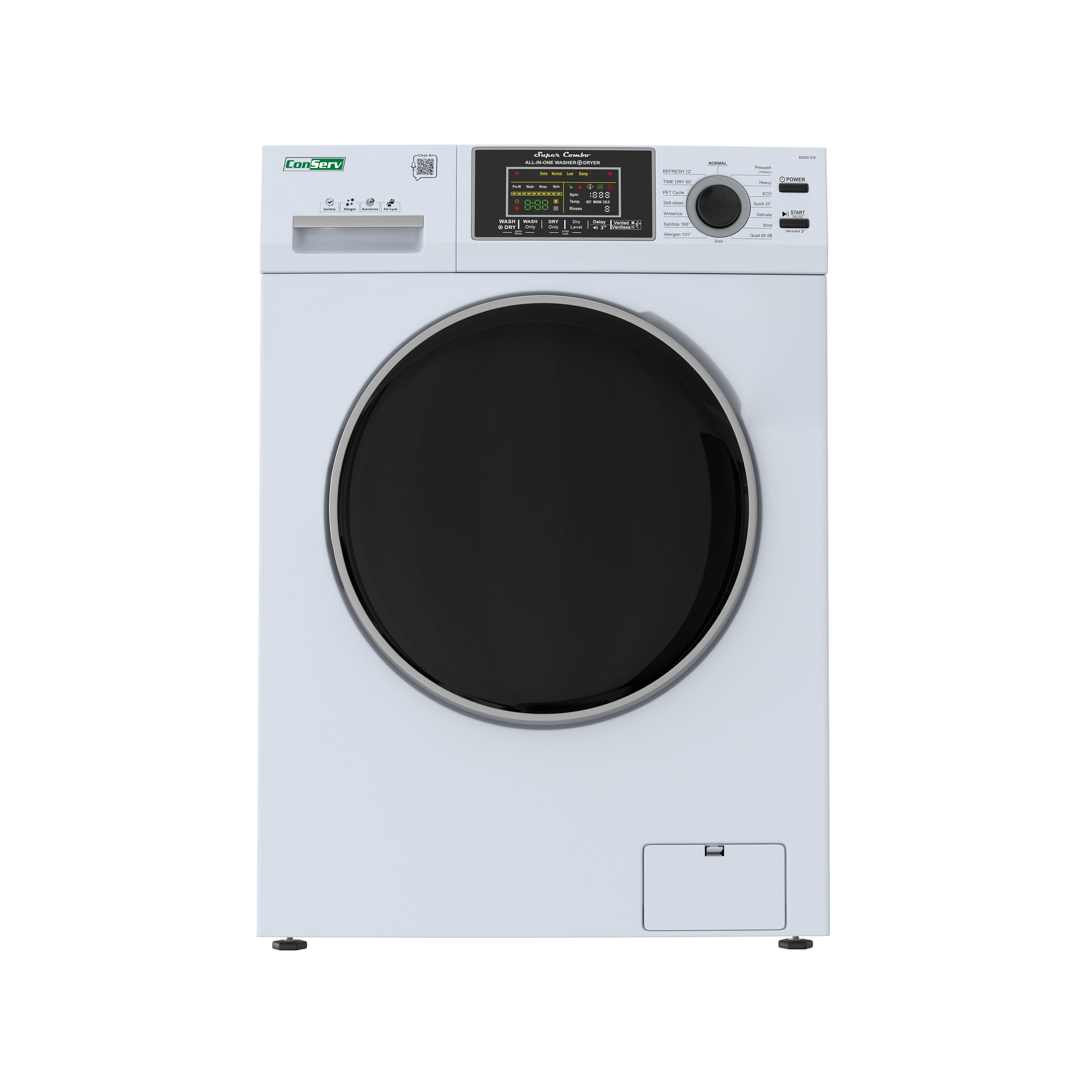 ConServ - ented/Ventless Drying, 2 Years Warranty, 110V, Pet Hair Removal, 2.47-cu ft Vented All-...