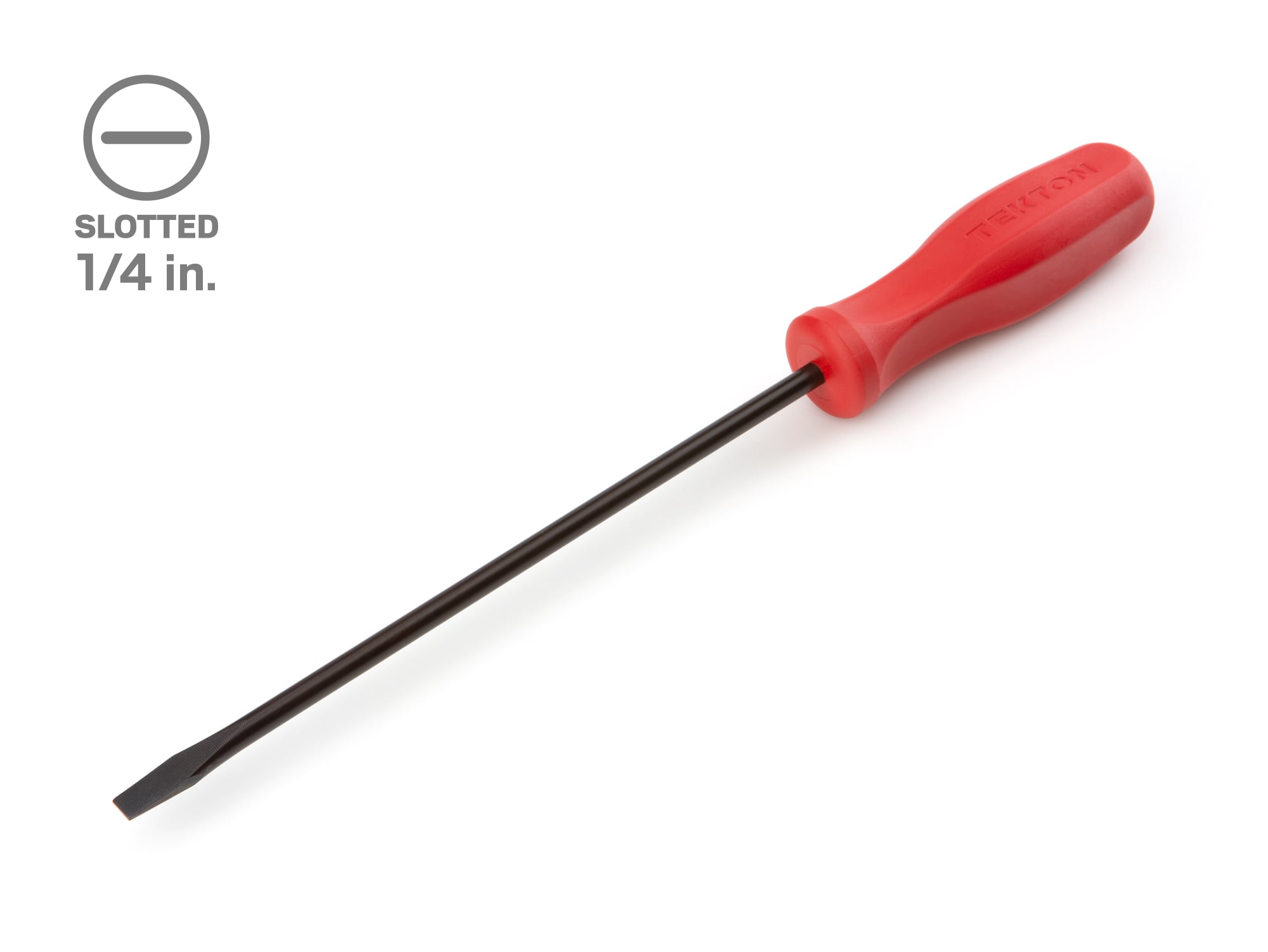 TEKTON DSS14250 Long 1/4 In Hard Handle 1/4-in 8-in Slotted Screwdriver