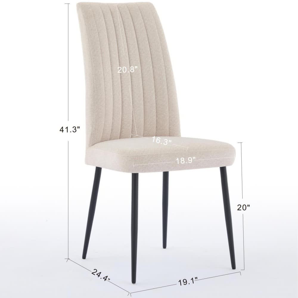 Coolbibila ELIJAH-DINING-BEIGE Dining-Chairs - View #3