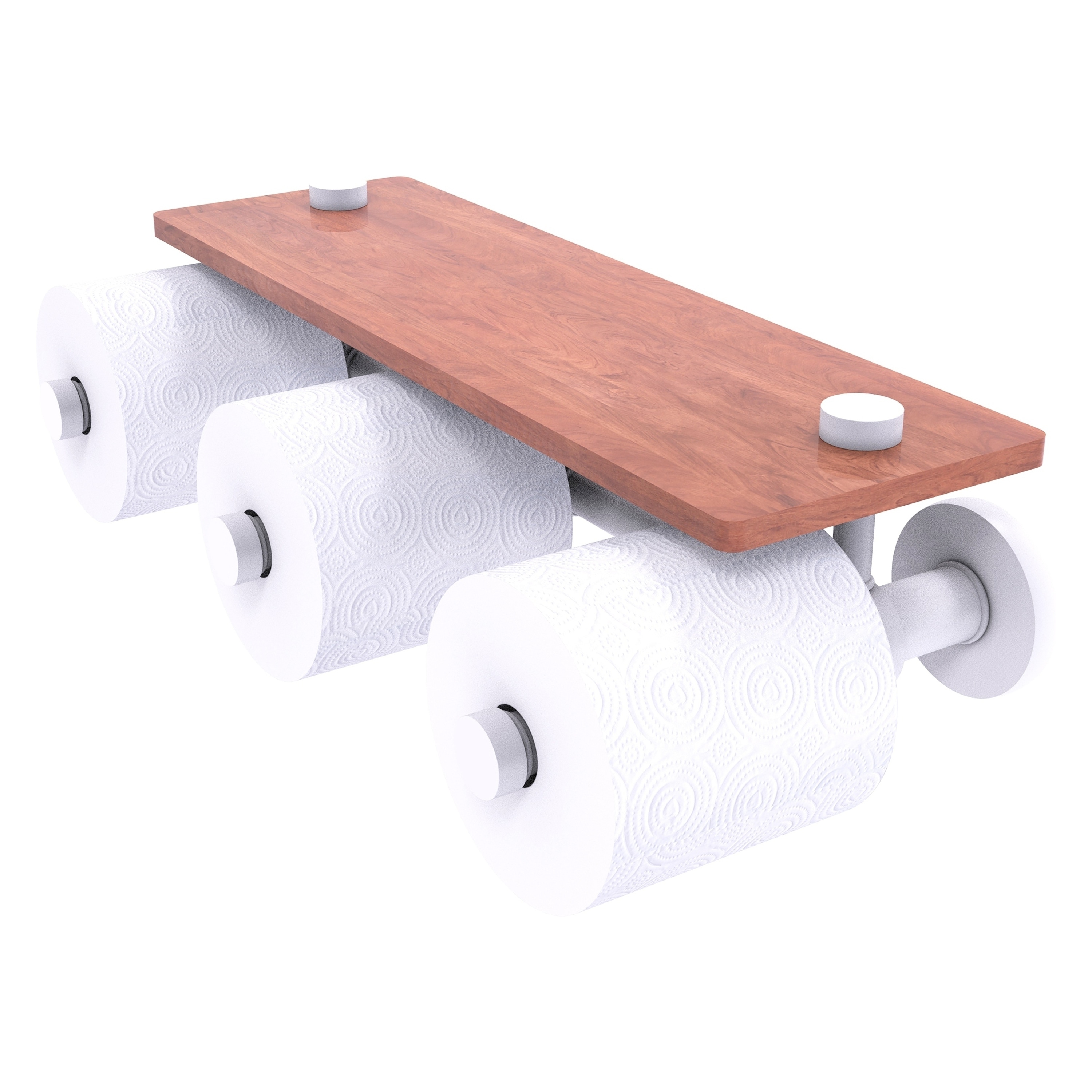 Allied Brass P1000-35-3S-IRW-WHM Prestige Skyline Matte White Wall mount Double post Toilet Paper Holder 3 -Rolls