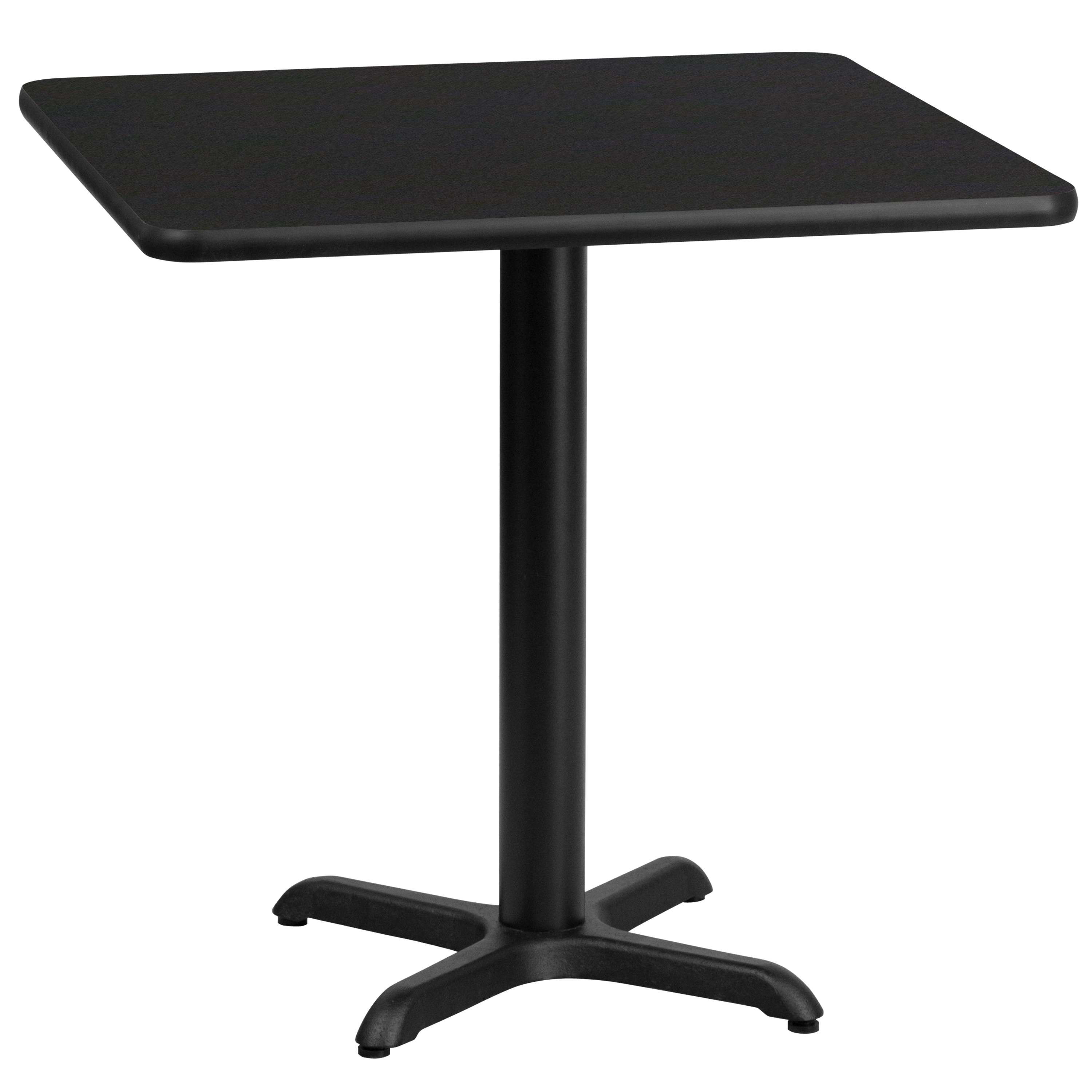 Flash Furniture 889142006350 Black Contemporary/Modern Dining Table, Wood veneer with Black Metal 30-Inches L x 31.13-Inches H