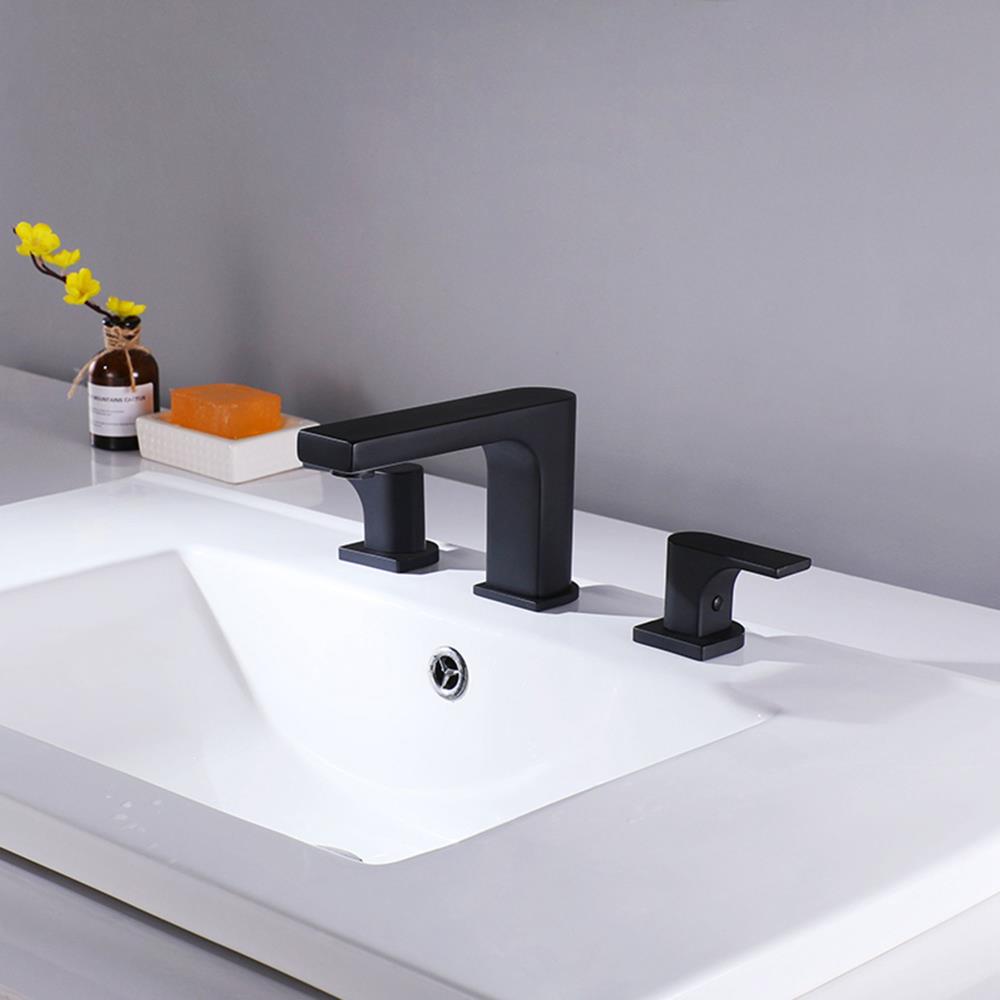 Matrix Decor Black 2-Handle Widespread Bathroom Sink Faucet at Lowes.com