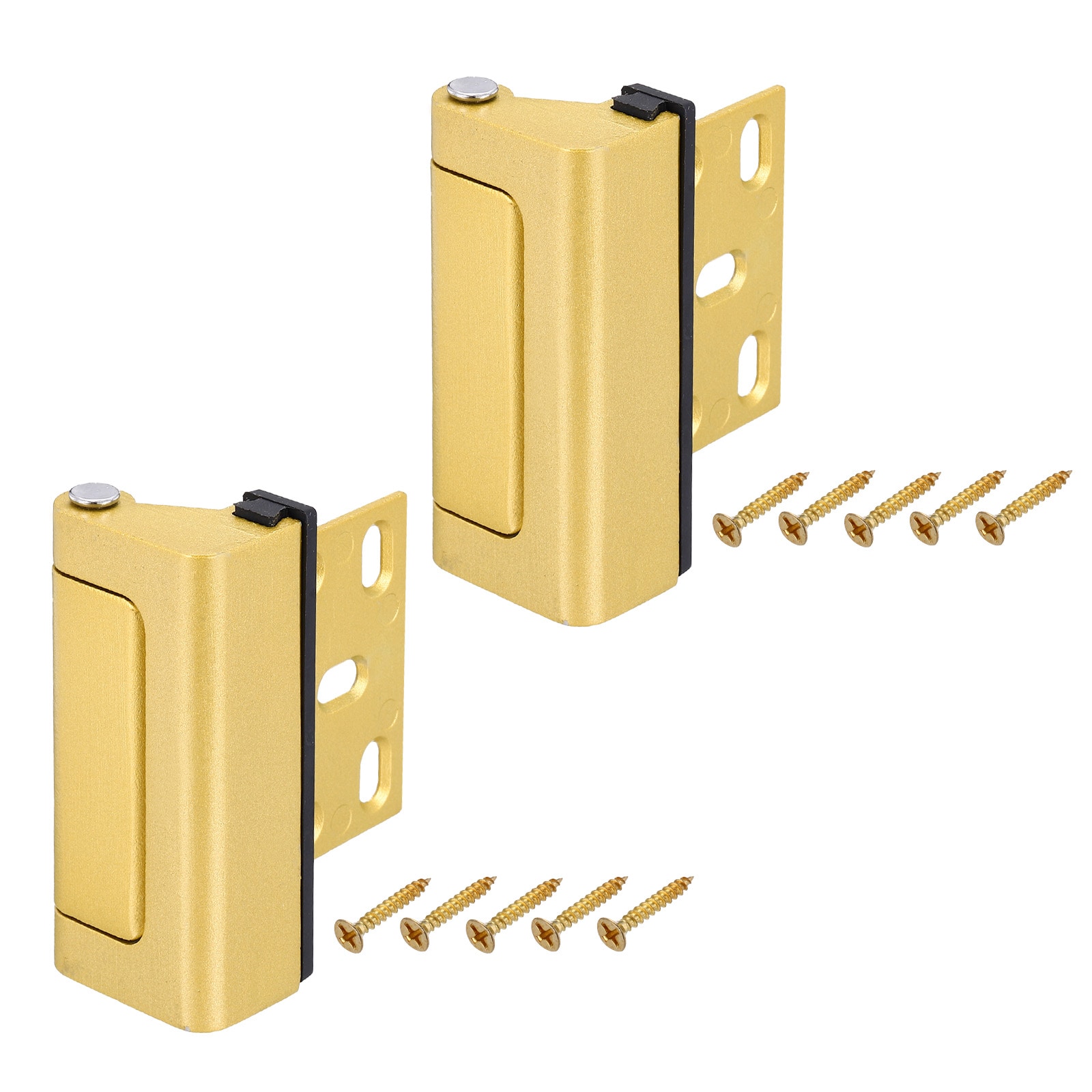 PATIKIL 2.95inch x0.98inch Home Security Door Reinforcement Lock 2pcs Aluminum Alloy Home Security Door Lock with 10 Screws for Inward Swinging Door to Enhance Your Home Safety and Privacy Gold #S26031202UX4515