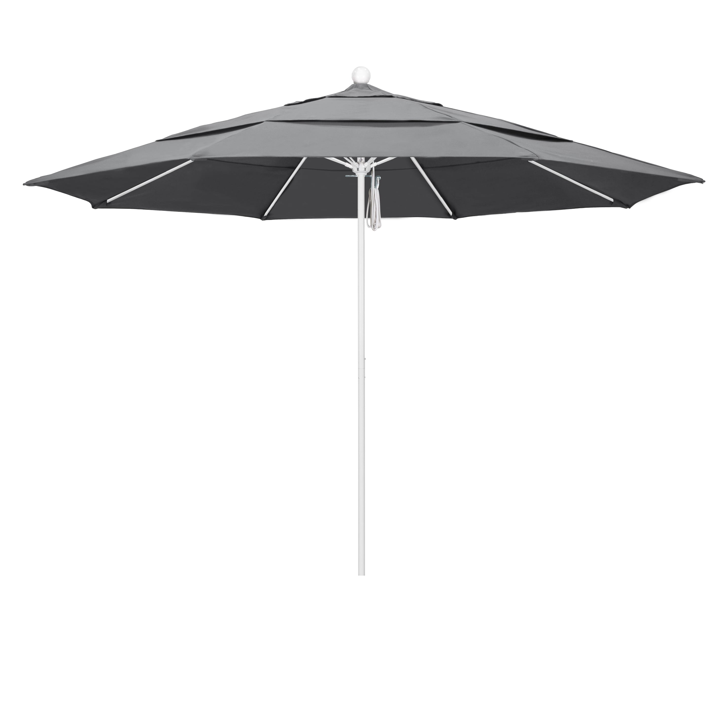 California Umbrella ALTO118170-5402-DWV 11-ft Aluminum Gray No-tilt Market Patio Umbrella