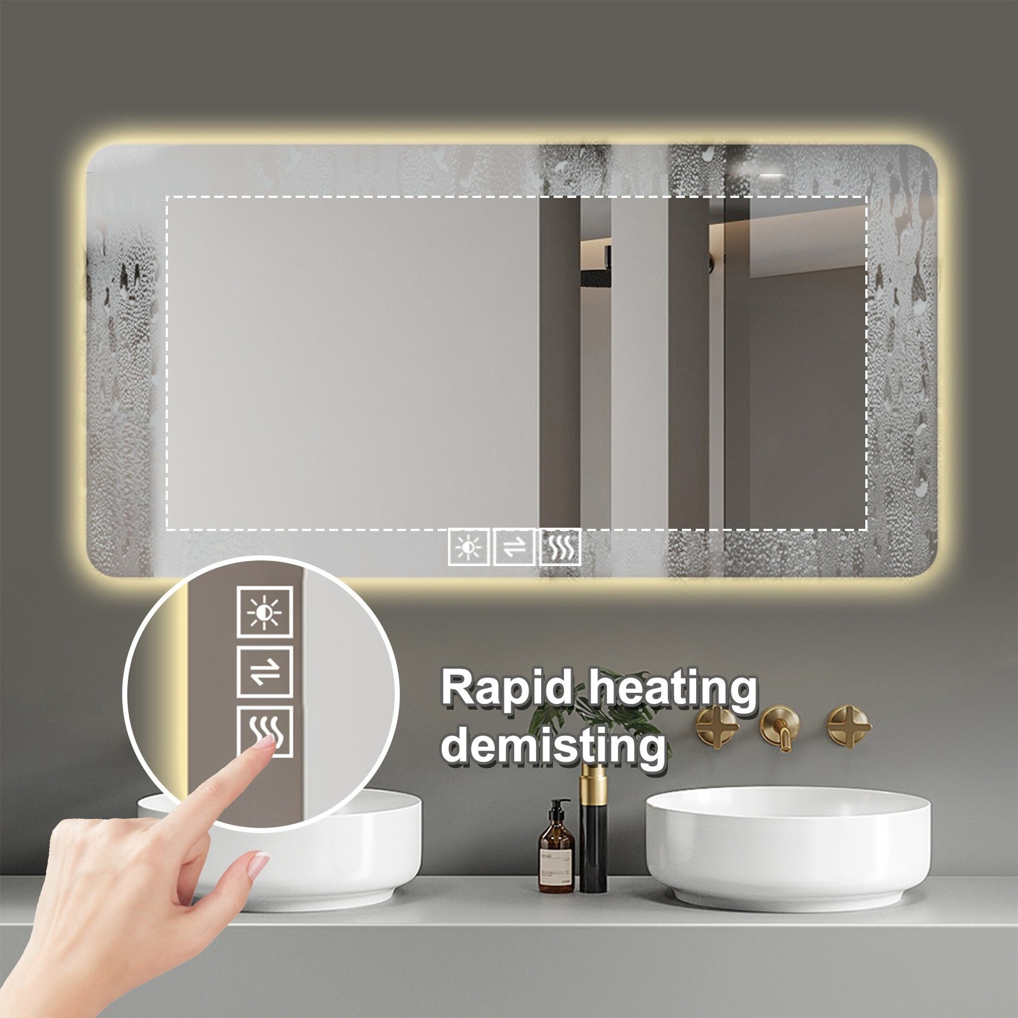 IAK ZYM100663 Framed-Bath-Mirrors - View #4
