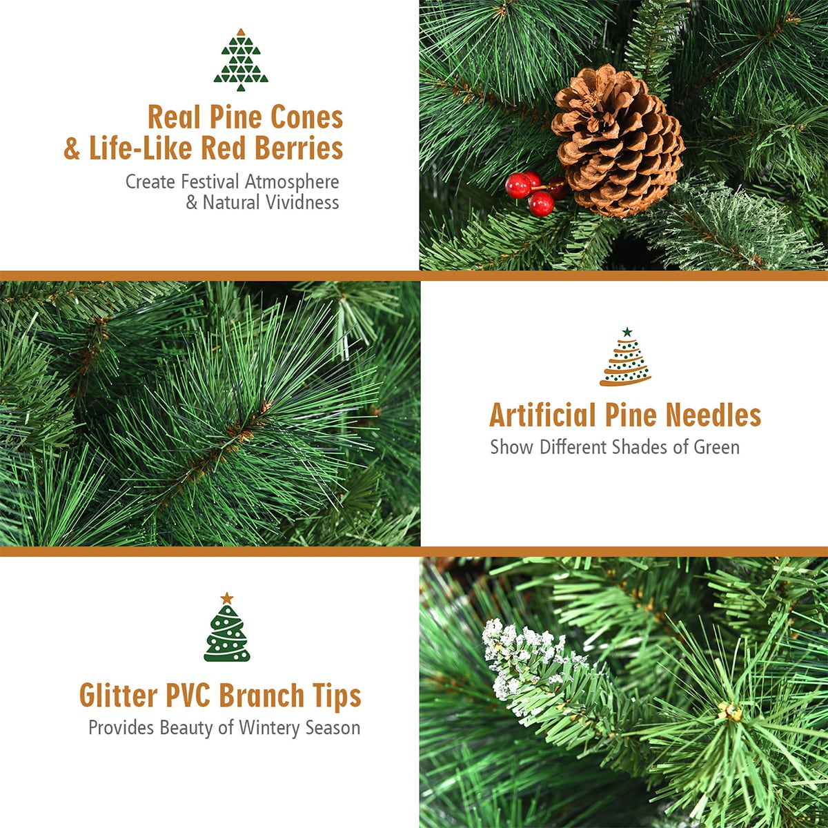 WELLFOR CM-HWY-23489 Artificial-Christmas-Trees - View #4