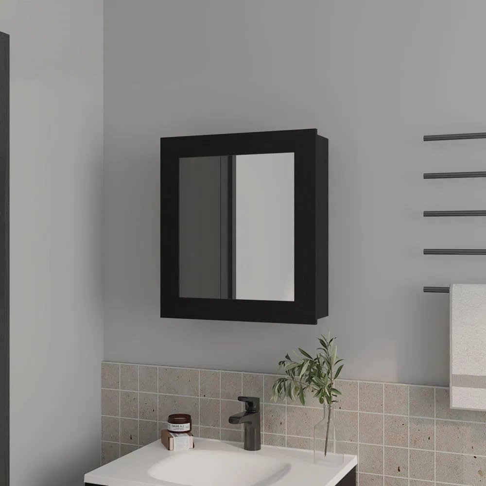 JUJABU - Black 20.5 in Medicine Cabinet with 1 door for Bathroom
