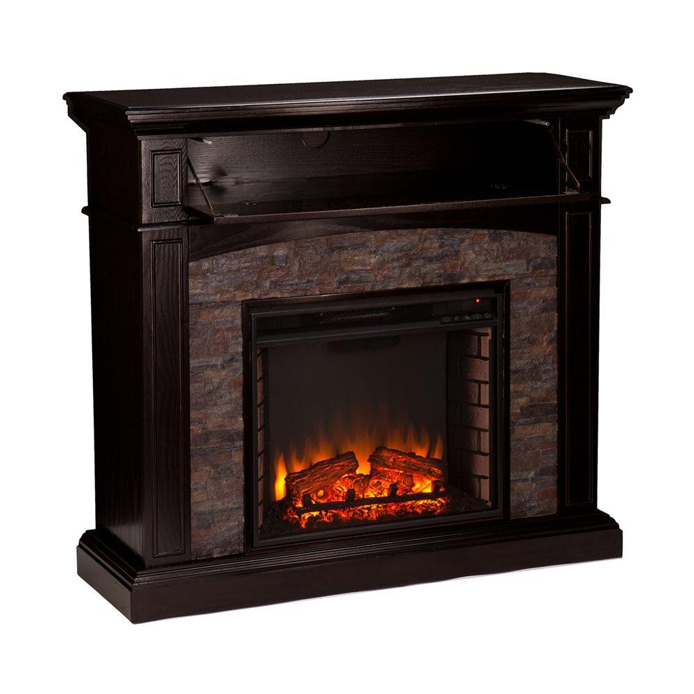 Boston Loft Furnishings 45.5-in W Ebony LED Electric Fireplace in the ...