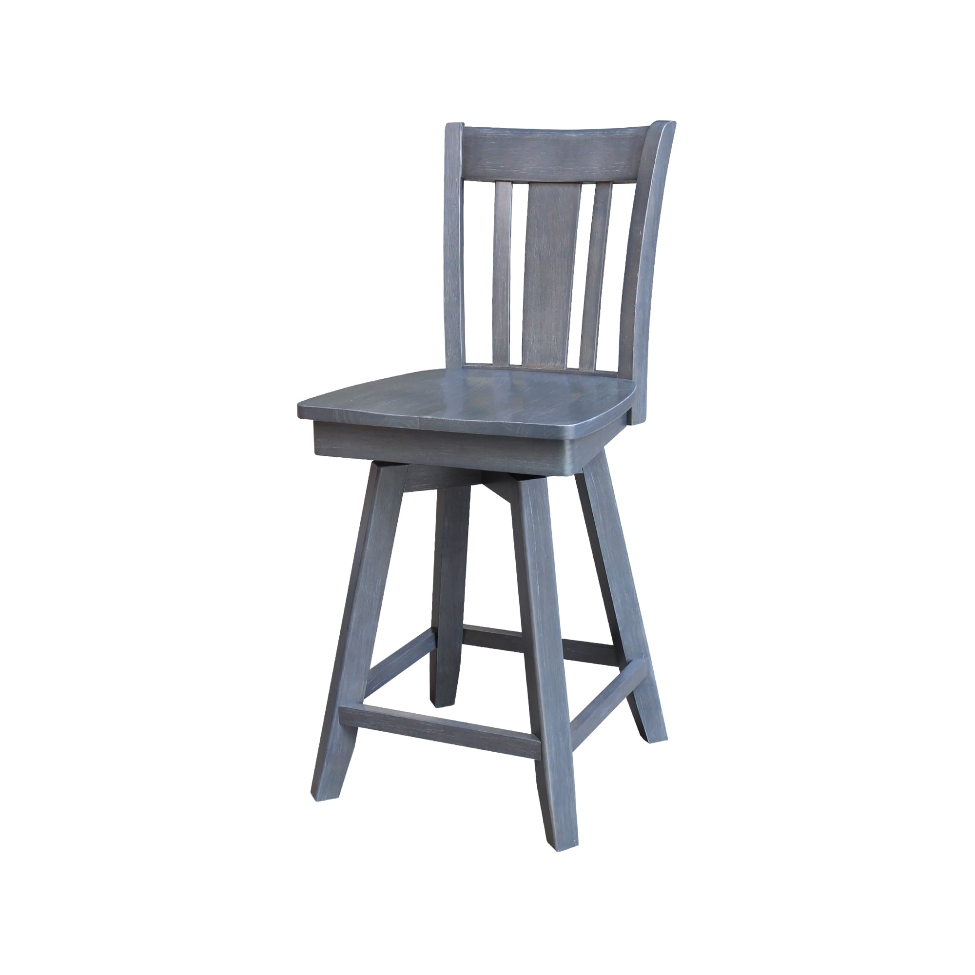Heather Gray Solid Wood Swivel Counter Height Stool