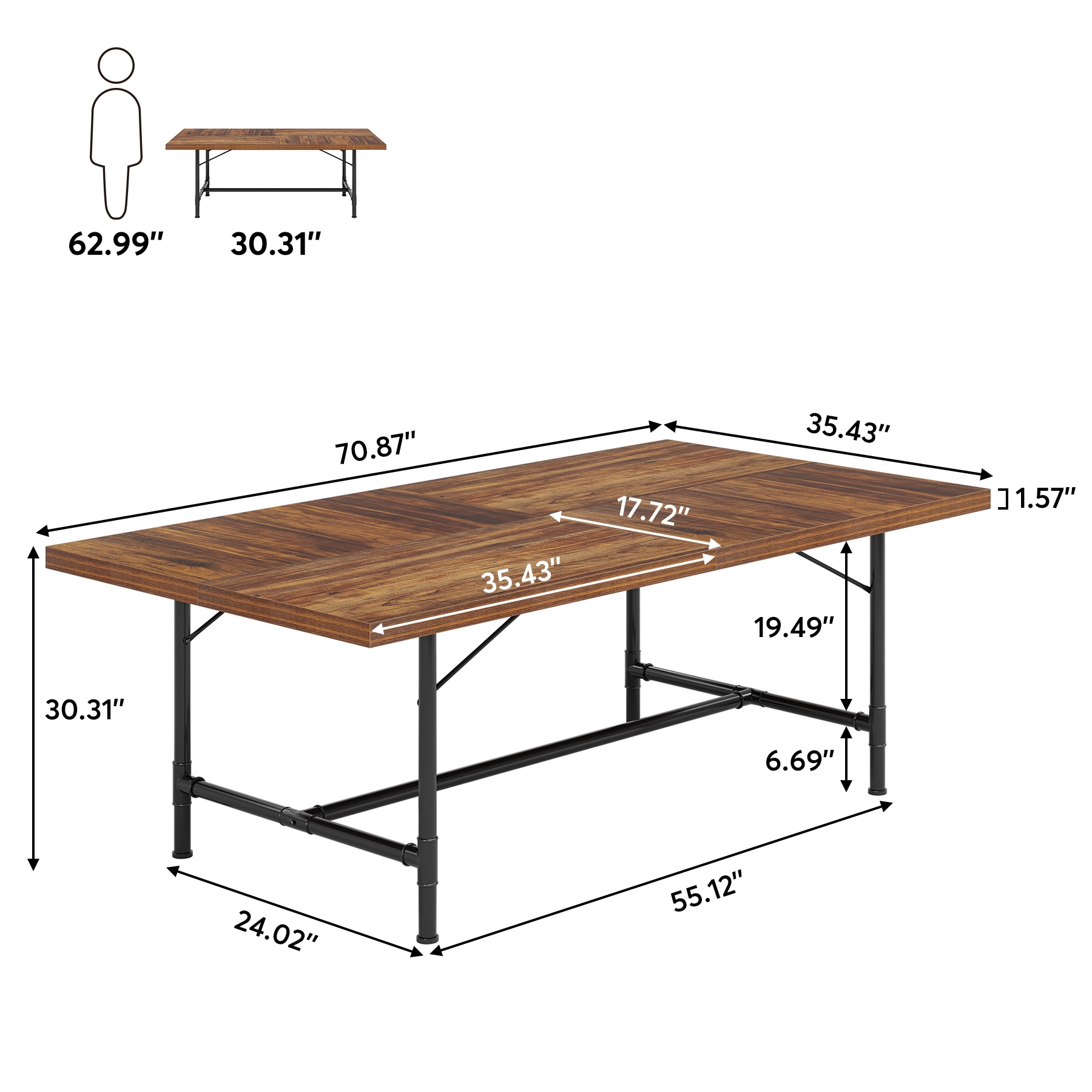 Tribesigns LWOYJL-1183YY Office-Tables - View #4