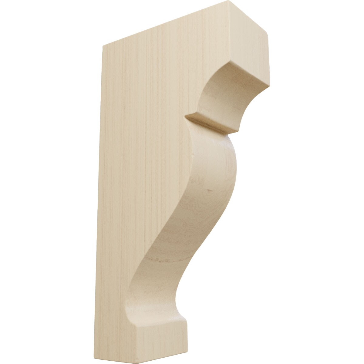 Ekena Millwork CORW02X07X04DRRW 1.75-in x 3.5-in x 7-in Finished Rubberwood Wood Paintable/Stainable Corbel
