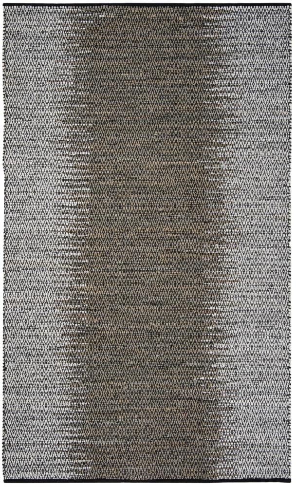 Safavieh VTL389A-6 Vintage Leather Hanna 6 x 9 (ft) Leather Light Gray/Gray Rectangular Indoor Coastal Area rug