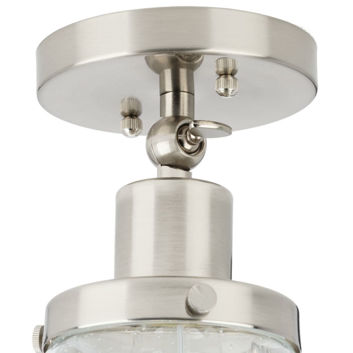 Hinton Brushed Nickel 1-Light Semi-Flush Mount Ceiling Light