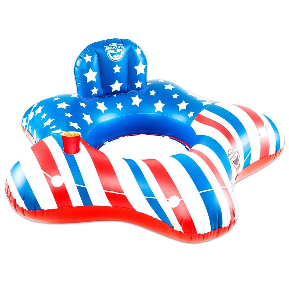 BigMouth 22-BRR-4145 Blue/Red/White PVC Inflatable Americana River Tube Pool Float Tube 1 pk
