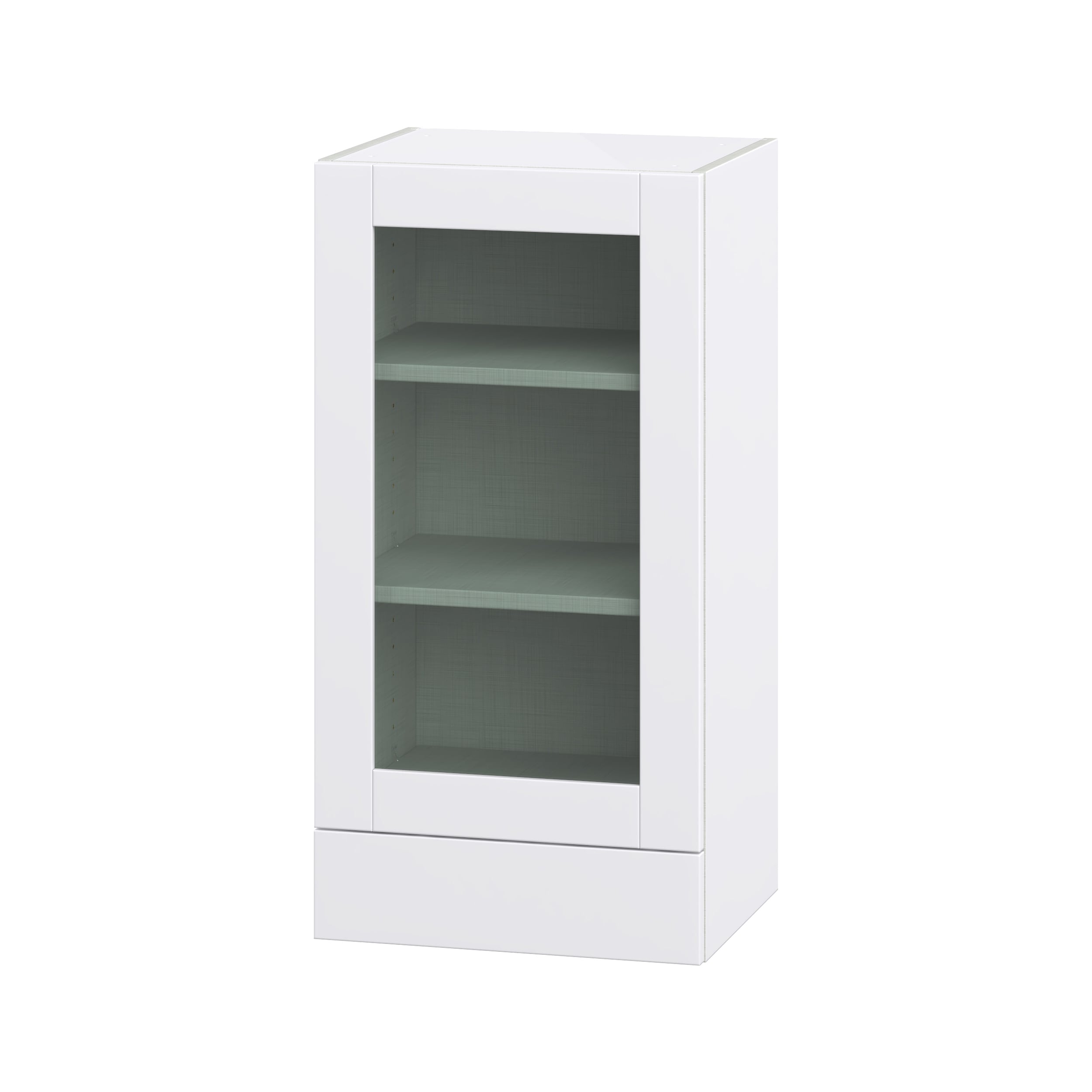 Hugo&Borg DSWG1840A(L/R)-LA Lasalle 18-in W x 40-in H x 14-in D Bright White Slab Wall Fully assembled Cabinet (Flat Panel Glass)