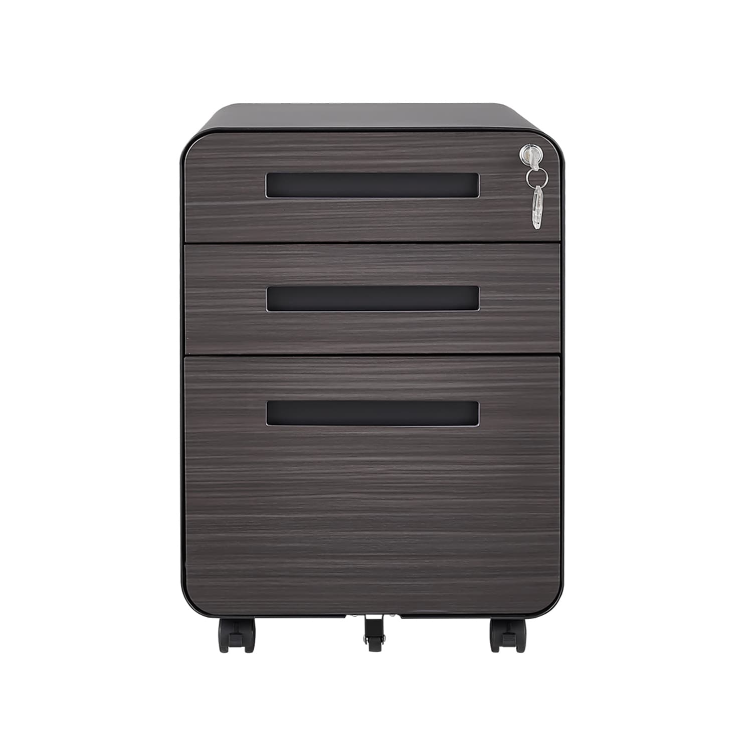SINOFURN SYC030003BL Gray Black 3 -Drawer 15.8-Inches File Cabinet