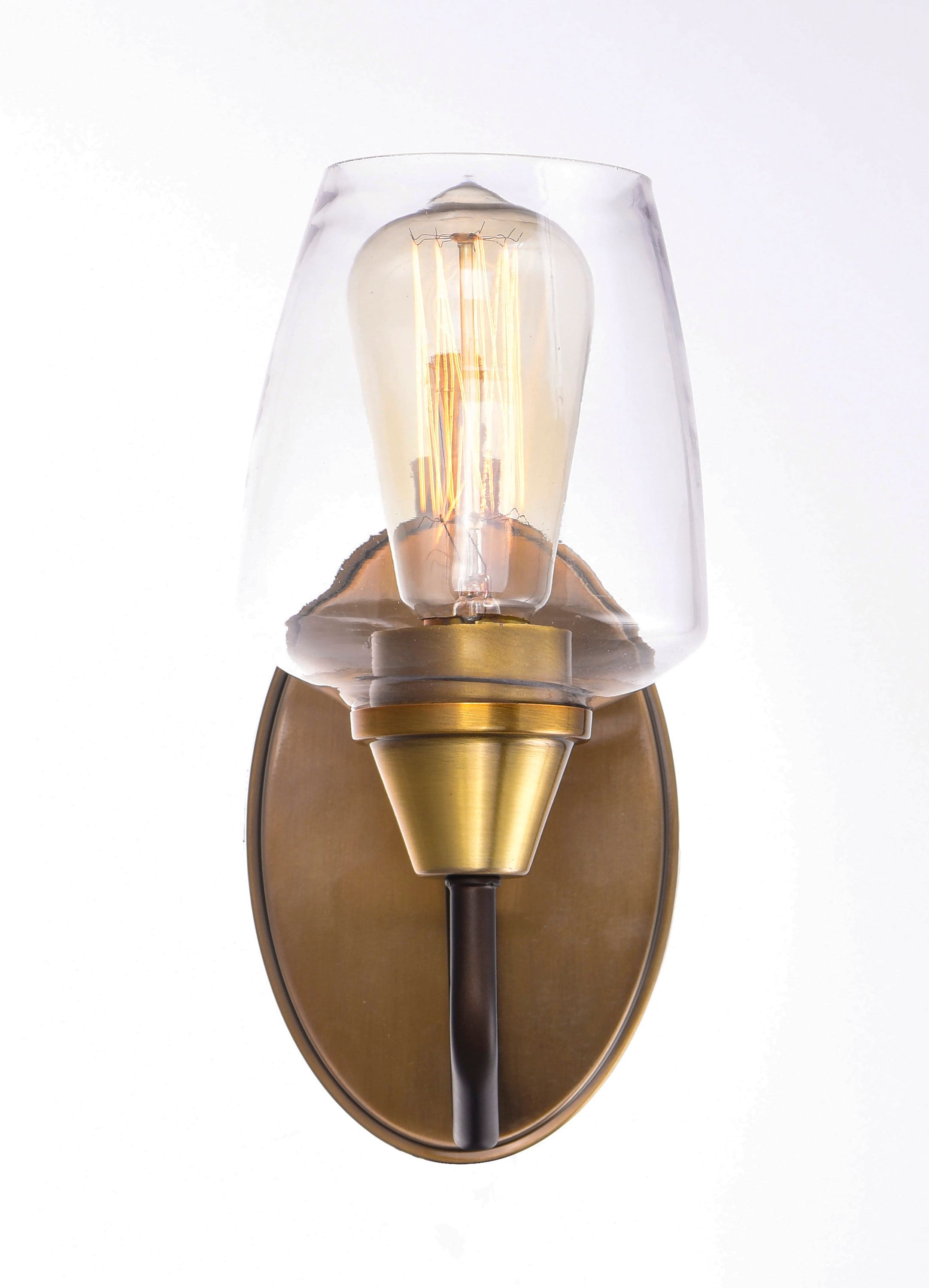 Elegant Two-Tone Brass and Bronze Dimmable Wall Sconce