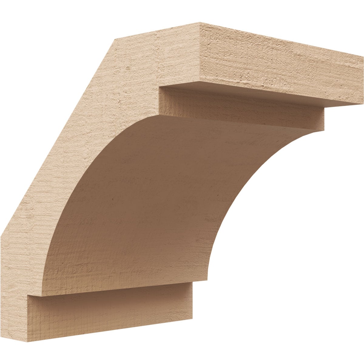 Ekena Millwork BRCUR05X06X06MRCRCPR 5-in x 6-in x 6-in Primed Urethane Merced Rough Cedar Woodgrain TimberThane KneeBrace