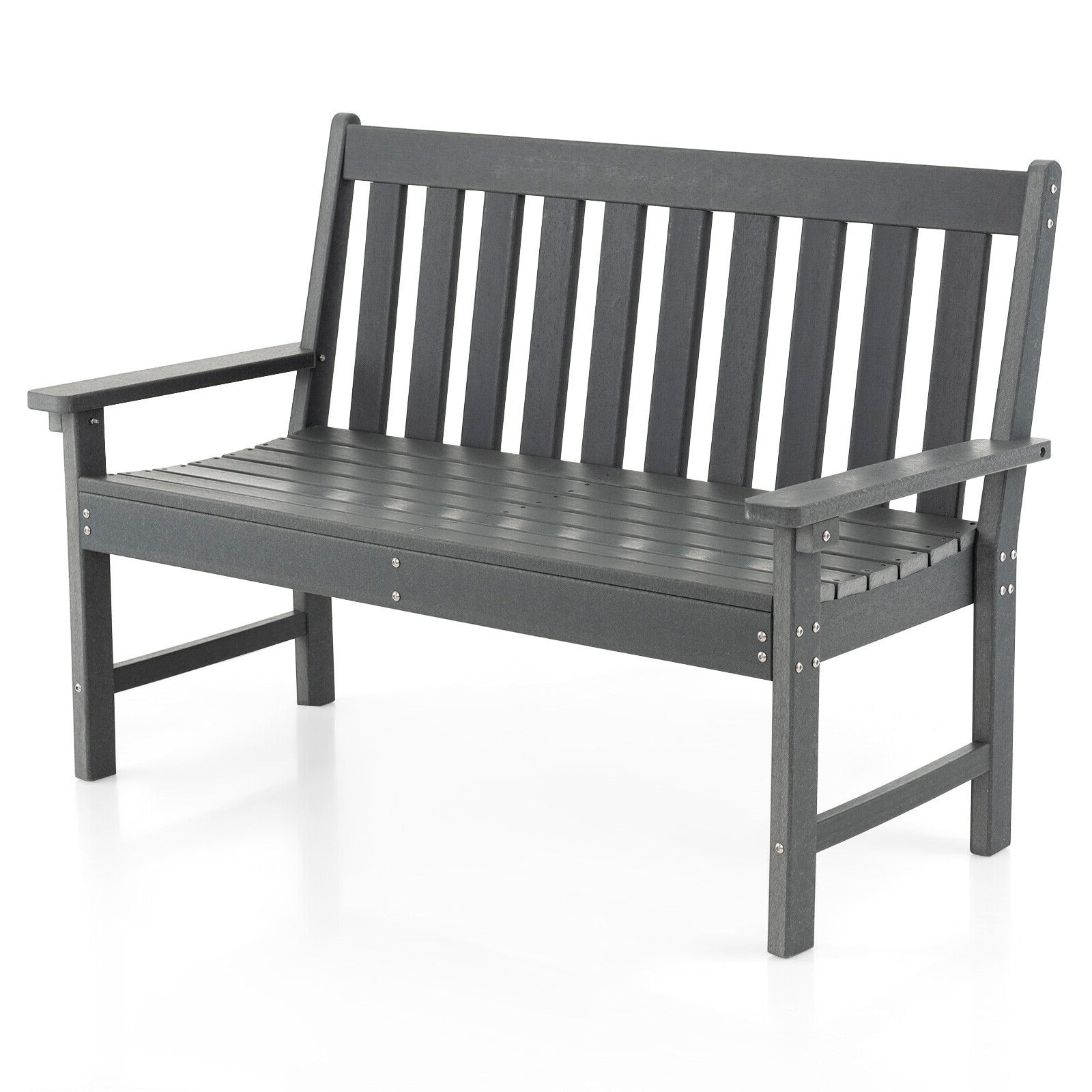 Slickblue 52 Inch W x 36 Inch H- Gray- HDPE Outdoor Bench Seats 2 ...