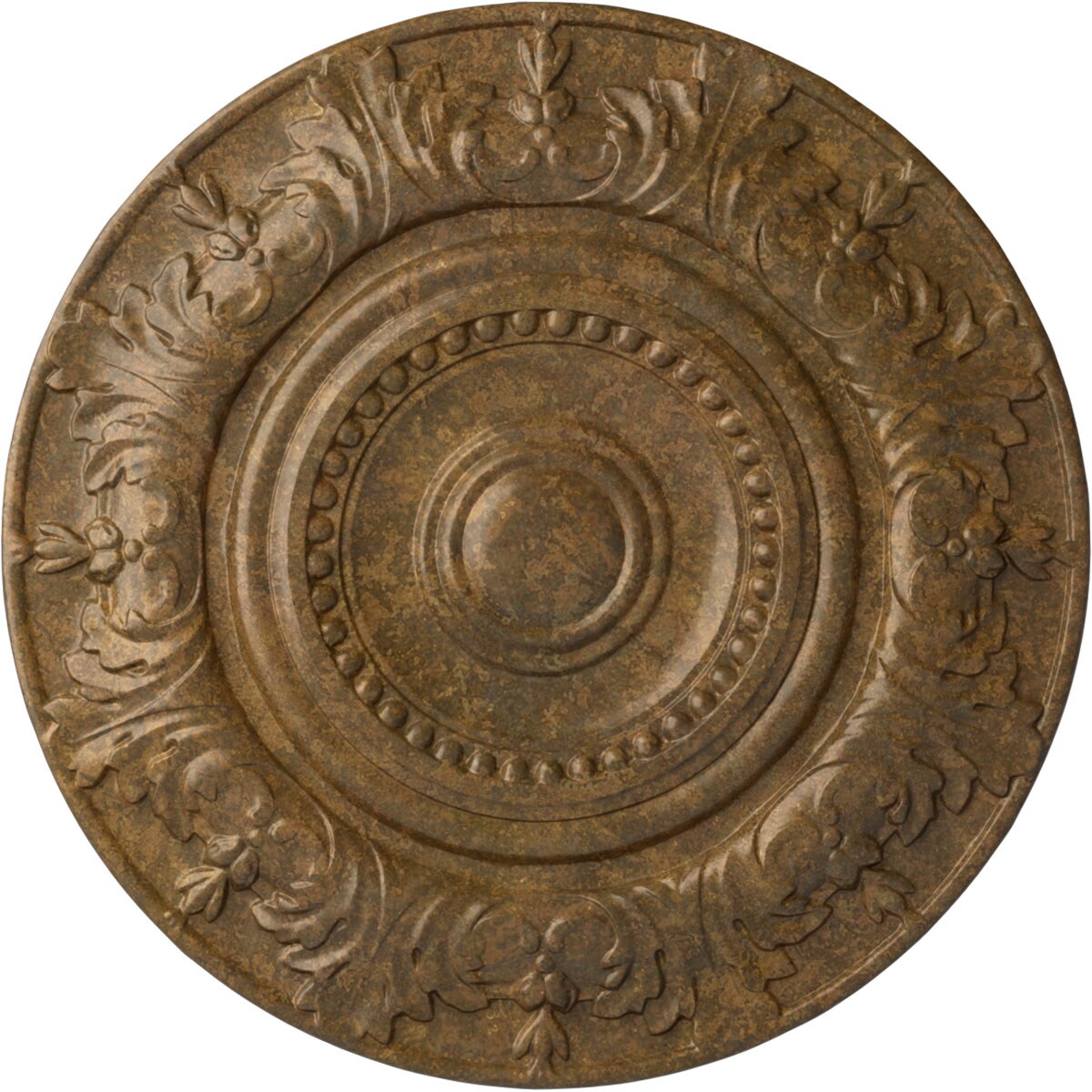 Ekena Millwork CM20BXRZS Biddix 20.875-in W x 20.875-in L Painted Rubbed Bronze Polyurethane Whole Ceiling Medallion