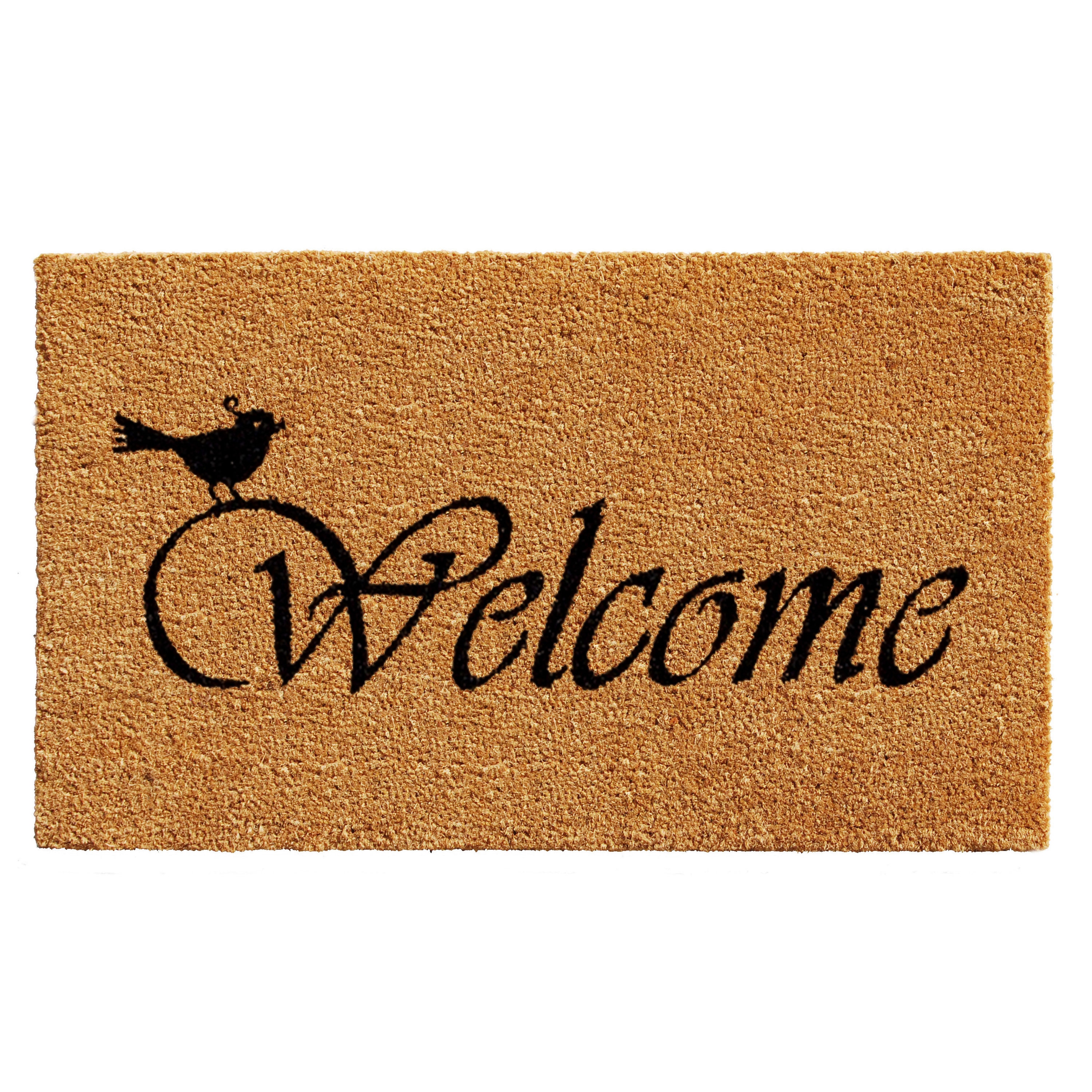 Natural Coir Rectangular Welcome Outdoor Doormat 17" x 29"