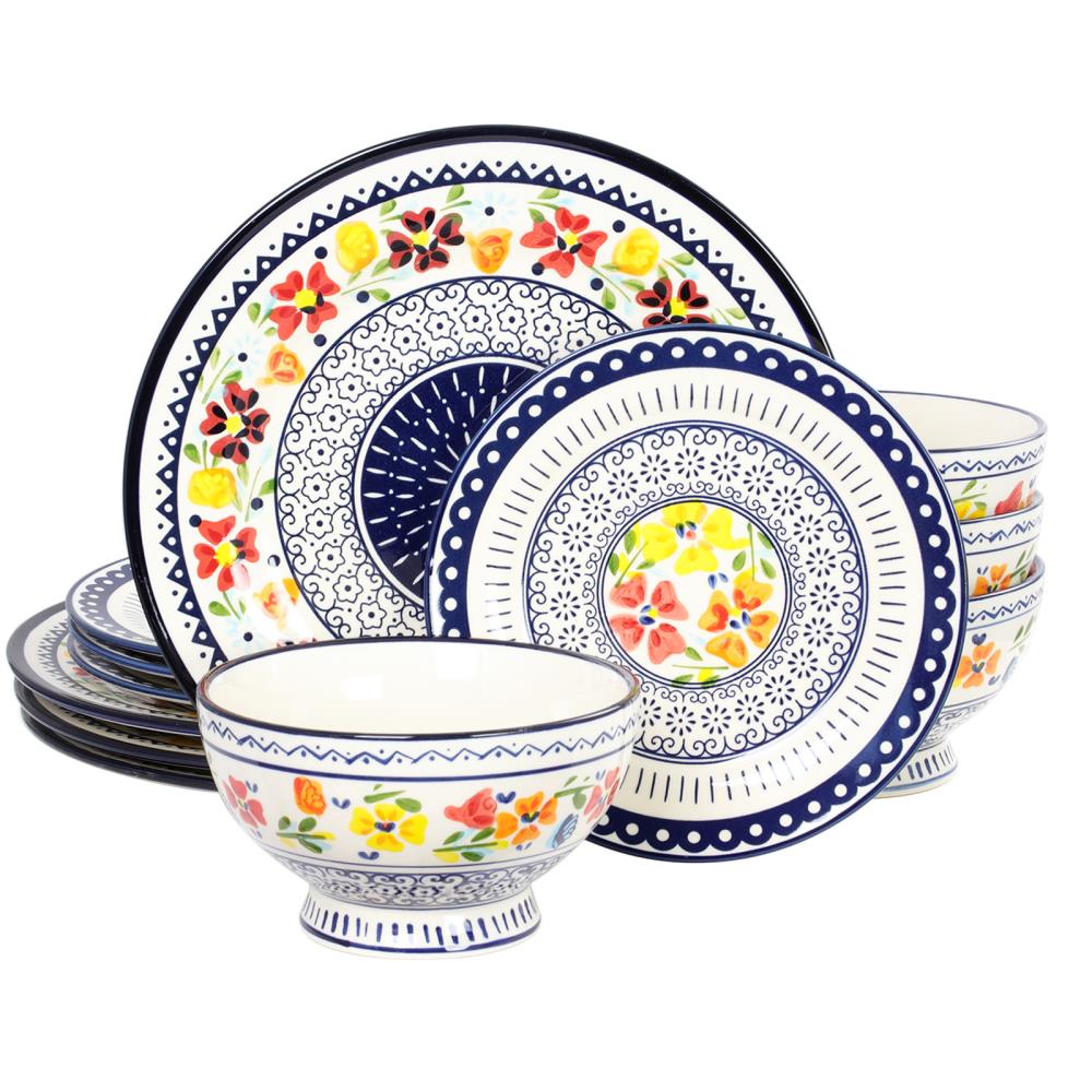 Gibson Elite 849105484M 12 -Piece Multi Stoneware Dinnerware