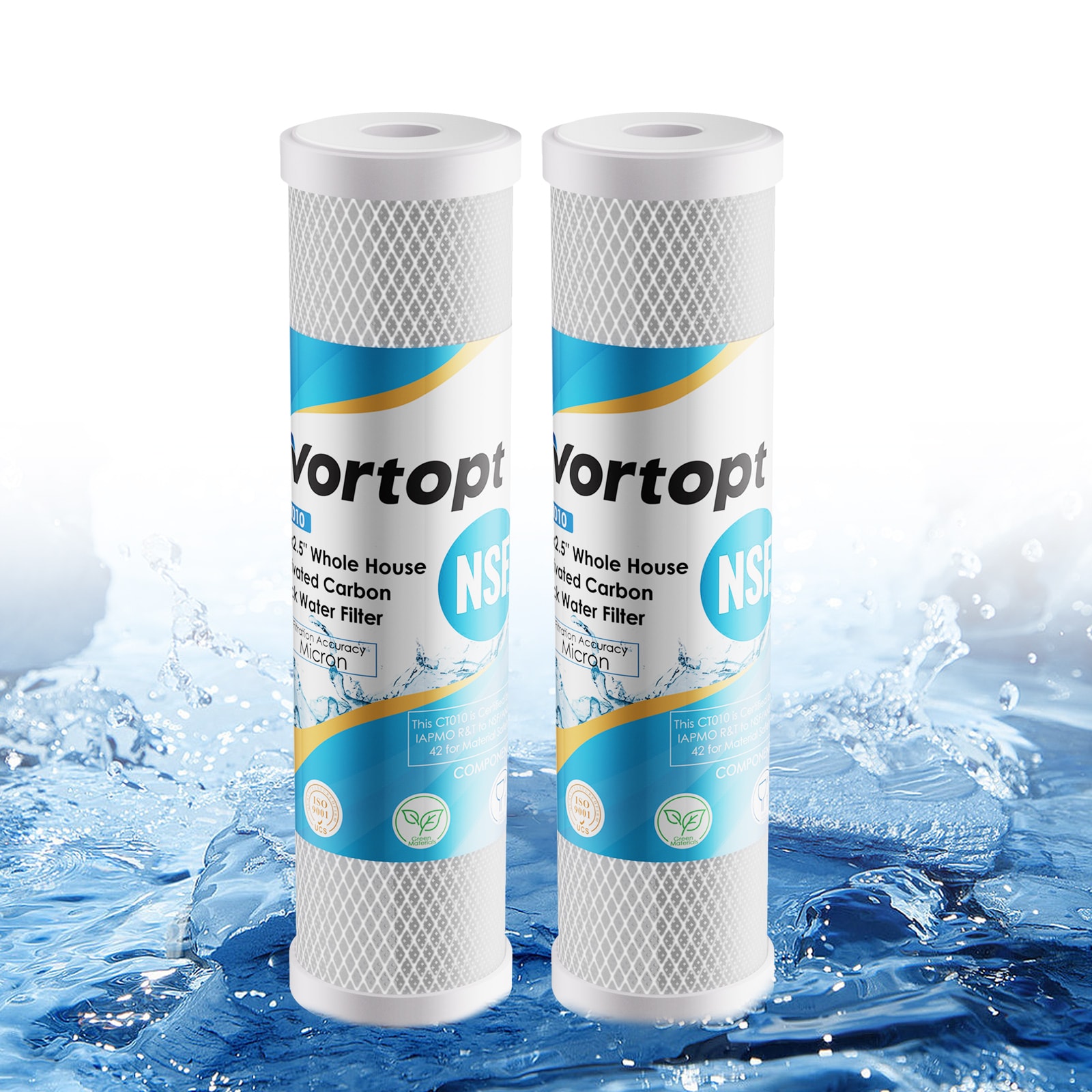 UKISHIRO GZ772CTO-10 Composite/Activated carbon Under sink/Wall Replacement Filter 2 -Pack