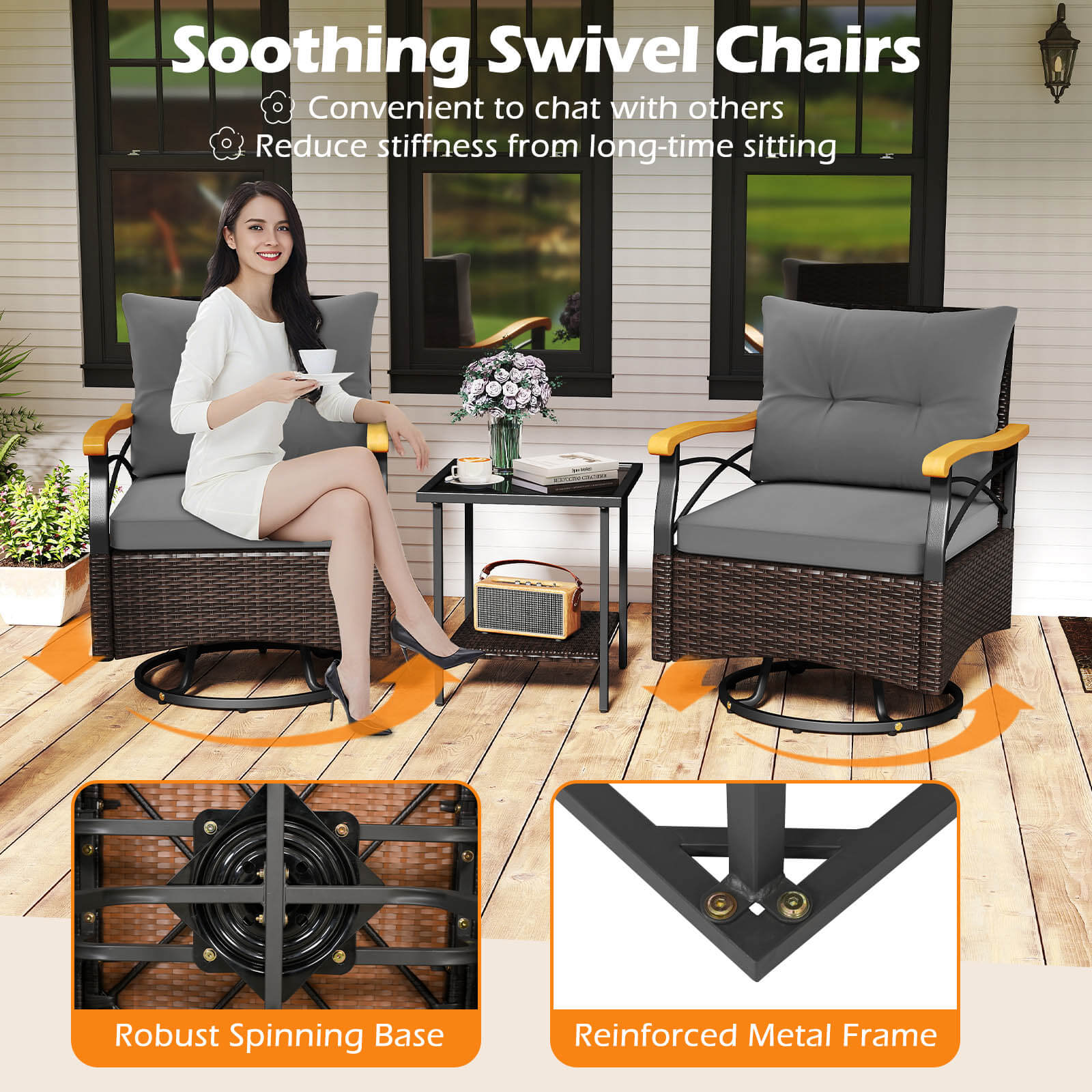 Costway HCST08447 Patio-Conversation-Sets - View #6