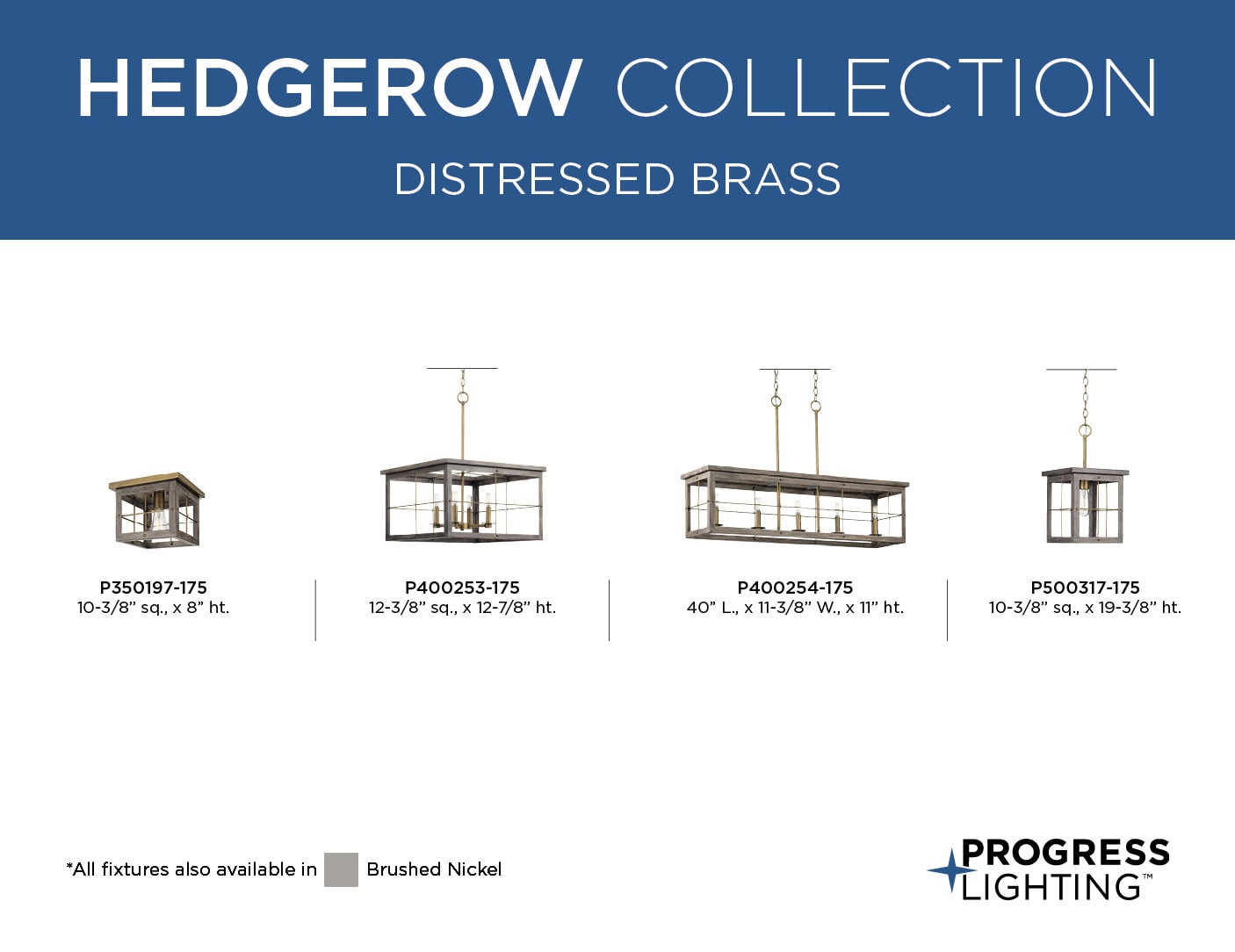 Hedgerow 5-Light Distressed Brass and Oak Linear Island Chandelier