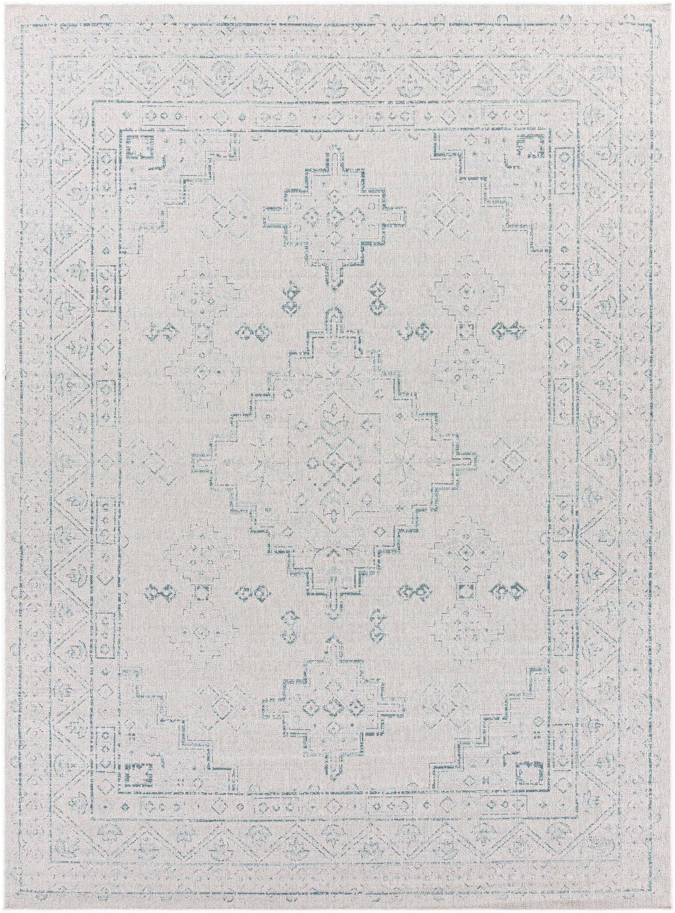 Livabliss VRD2311-710102 Veranda 8 x 10 (ft) Woven Polypropylene Dark Blue/Ivory Rectangular Indoor/Outdoor Medallion Oriental Area rug