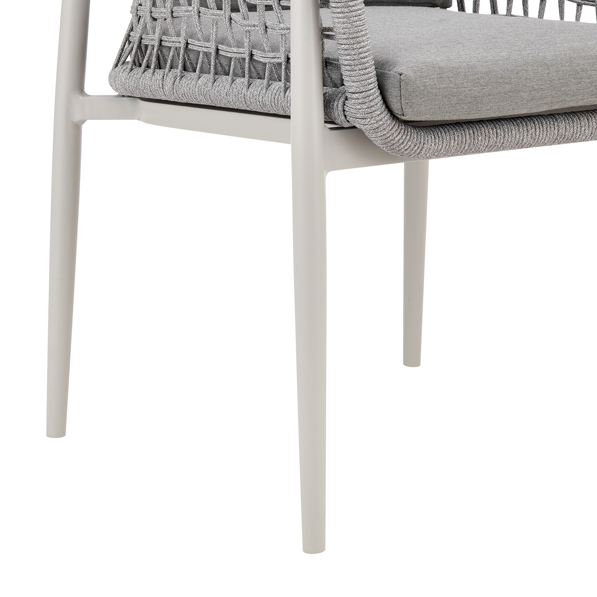 Rhodes Light Gray Aluminum 7-Piece Outdoor Dining Set