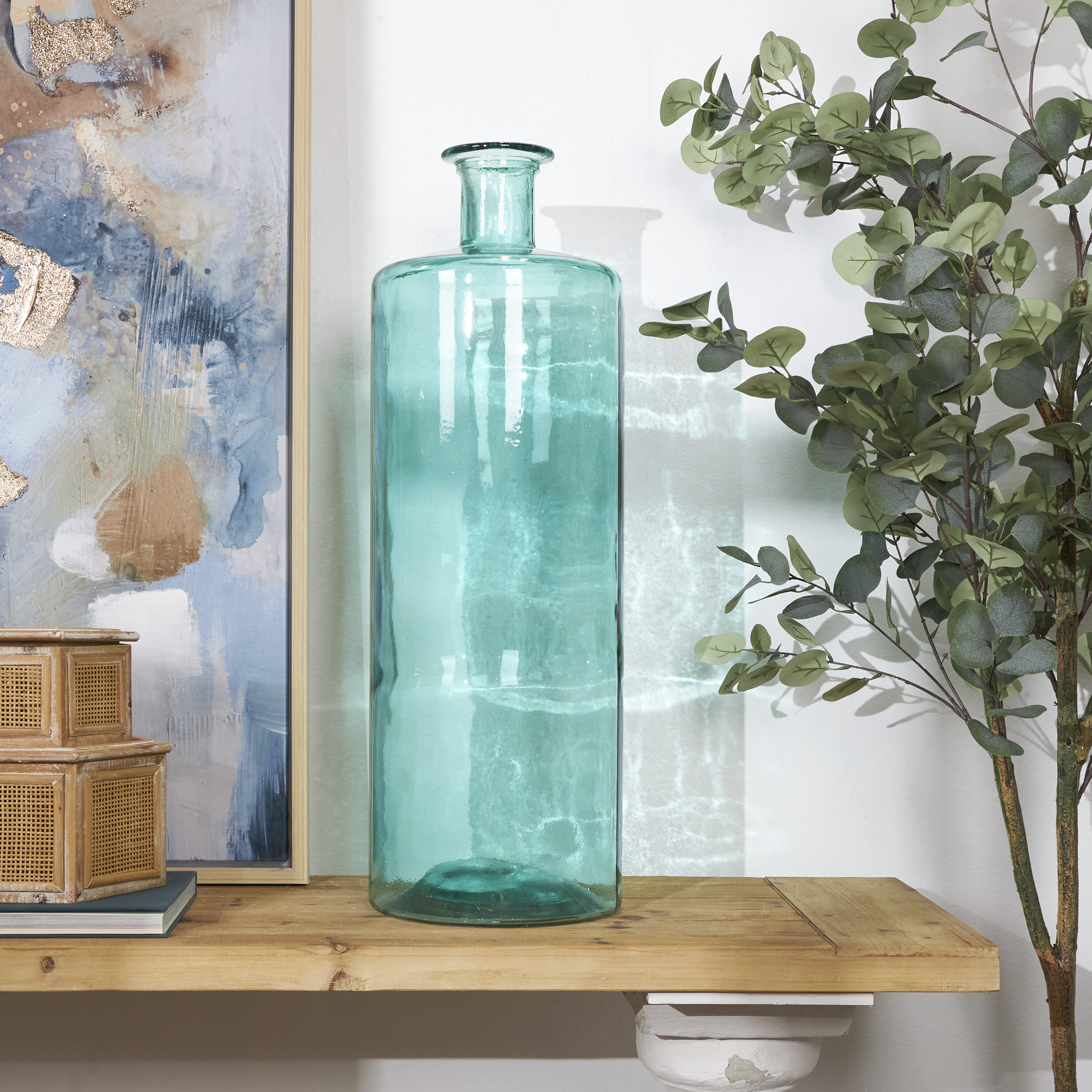 Grayson Lane Blue Glass Coastal Vase