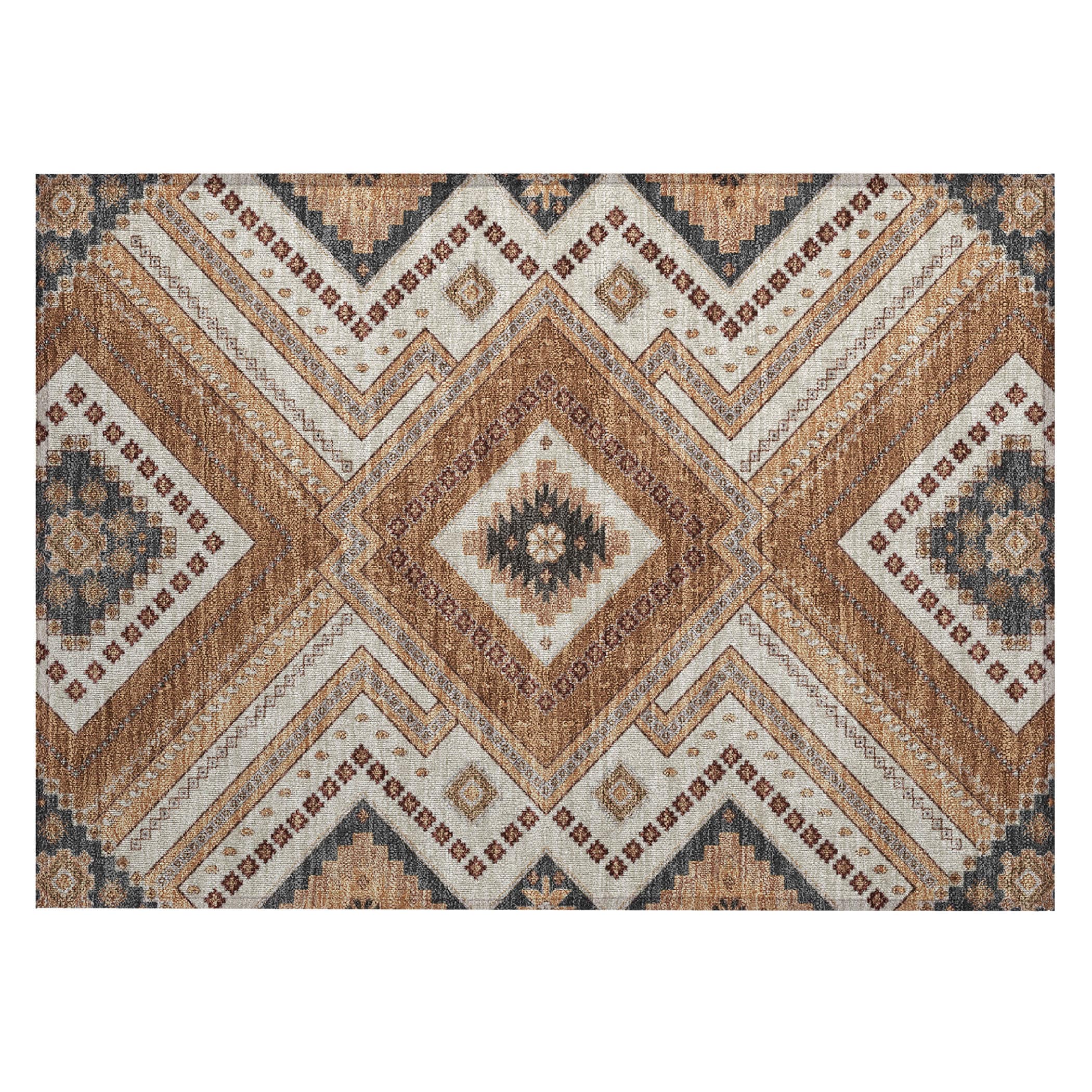 Copper Rectangular Synthetic Washable Indoor/Outdoor Rug 30" x 20"