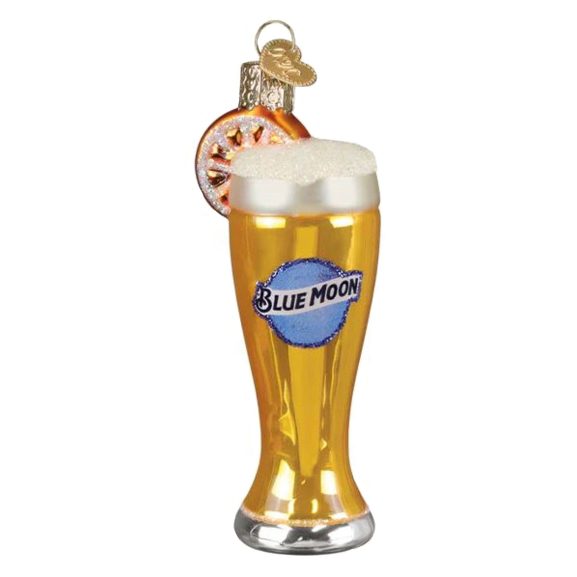 Old World Christmas 729343327055 Blown Glass Ornament for Christmas Tree - Glass of Blue Moon Beer