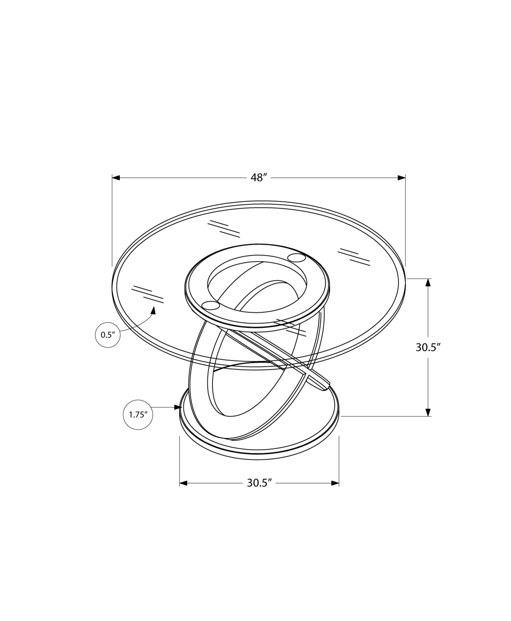 Monarch Specialties I 1749 Dining-Tables - View #5