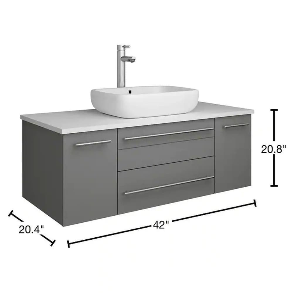 Fresca FCB6142GR-VSL-CWH-V Bath-Vanity-Combo - View #14