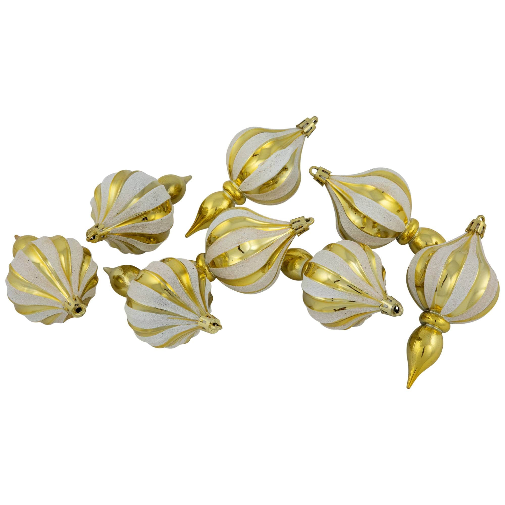 Northlight 8ct Gold Shatterproof Finial Christmas Ornaments 4.75 inch