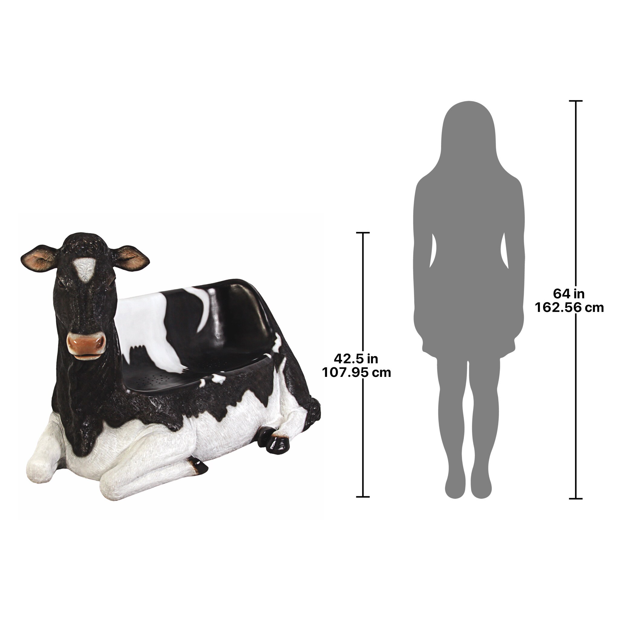 Design Toscano The Grand-Scale Wildlife Holstein Cow Statue