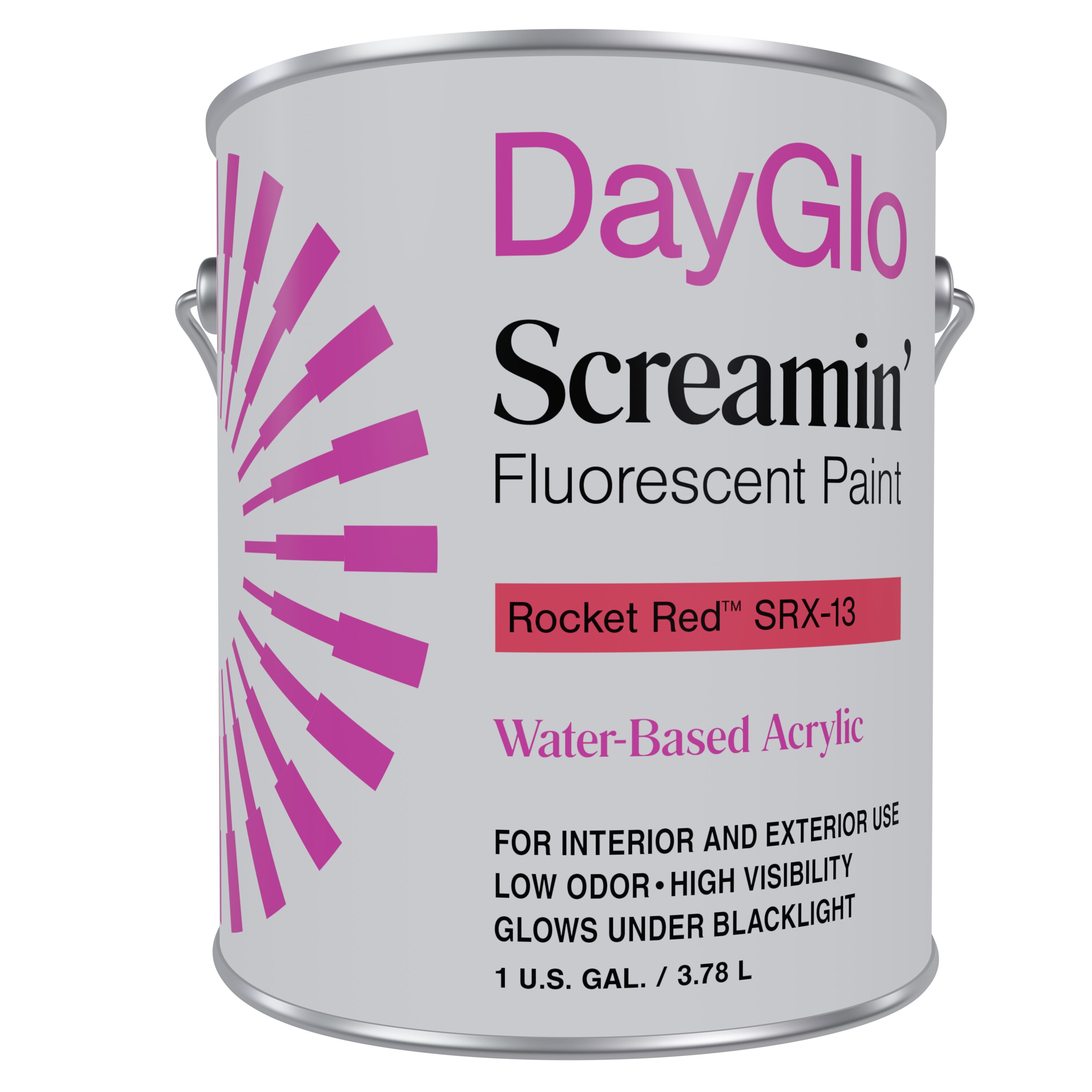 DayGlo SRX-13-CNGL Water-based Pre-tinted Low Odor Red/Matte Fluorescent Paint (1-Gallon)