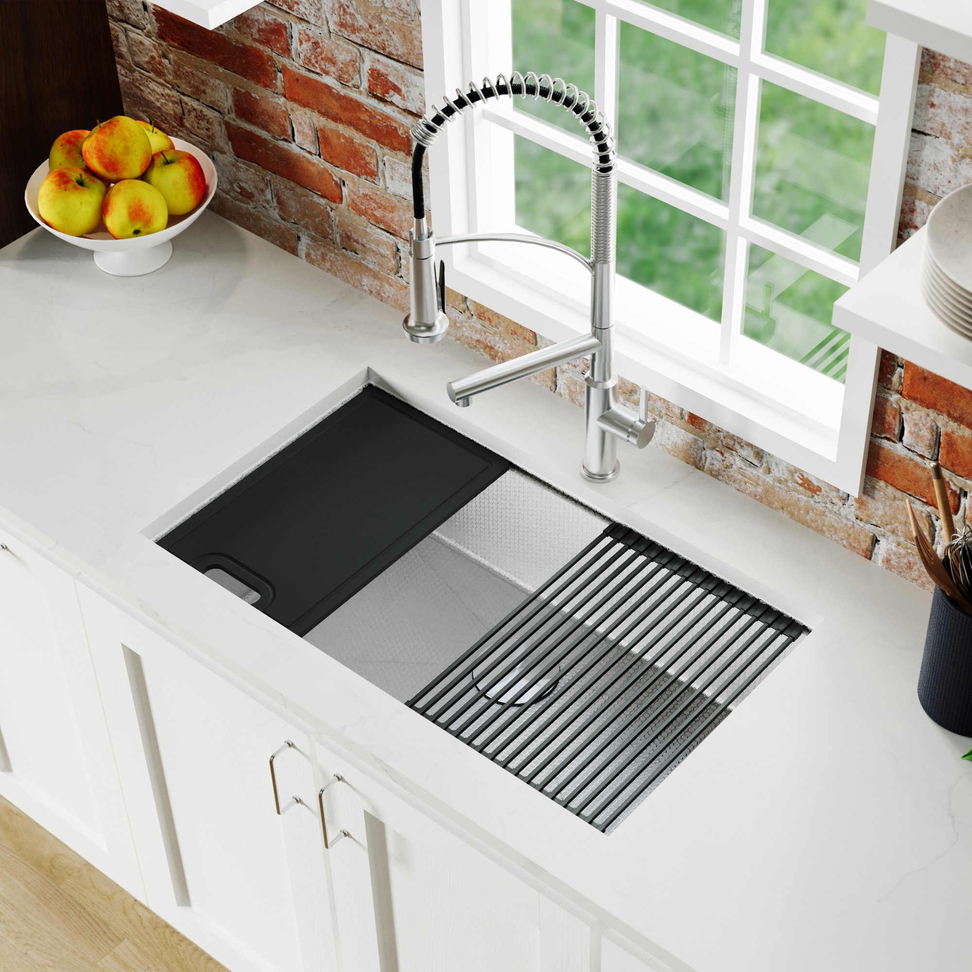 Karran Matrix Undermount 32-in x 18.75-in Stainless steel Single