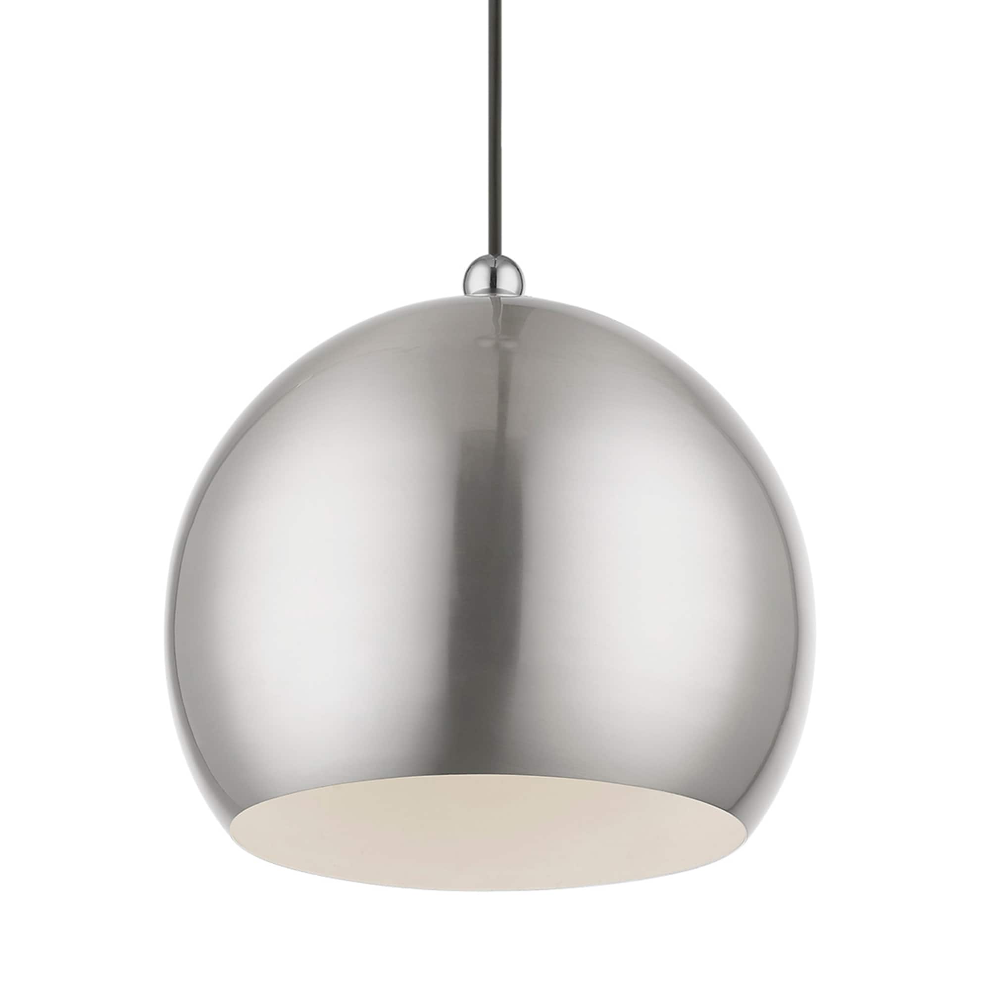 Stockton Brushed Nickel and Chrome Globe Pendant Light