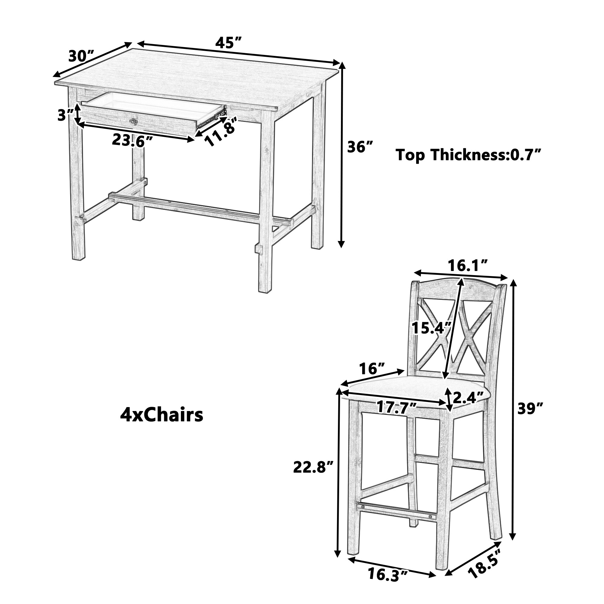 Clihome TRXCH-ST06AAD Dining-Sets - View #7
