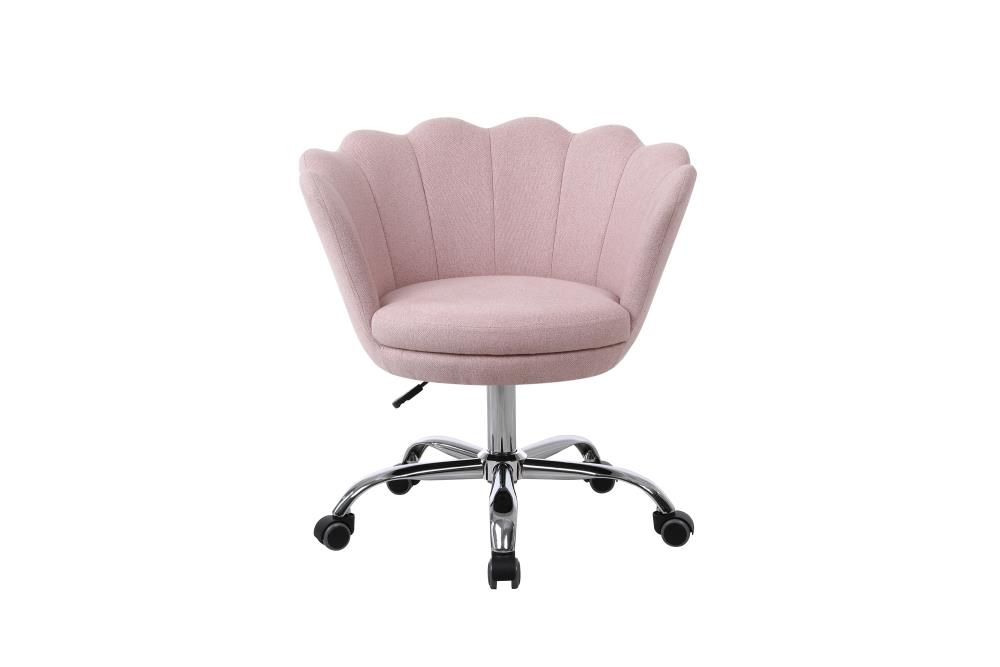 White Pink Velvet Ergonomic Office Chair Back Cushion Aesthetic