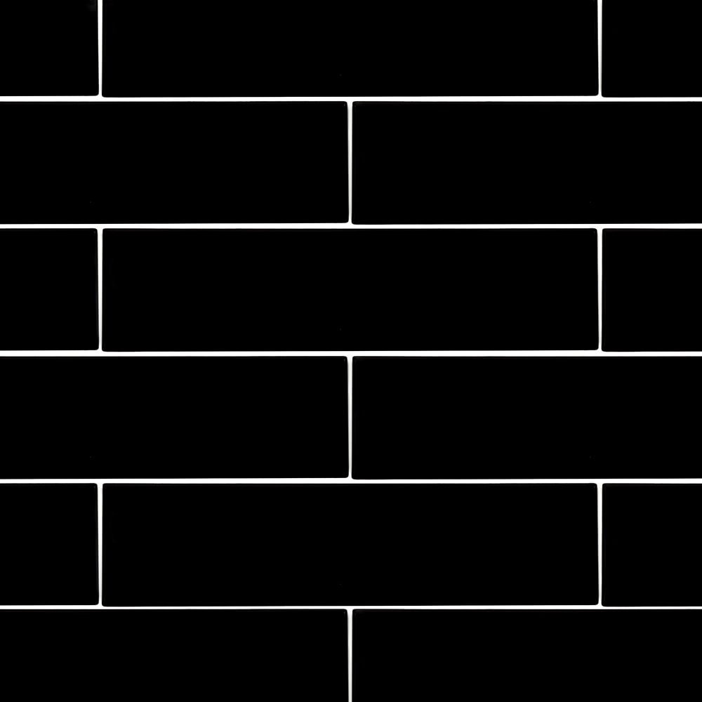 Black glossy ceramic rectangle tiles seamless Vector Image