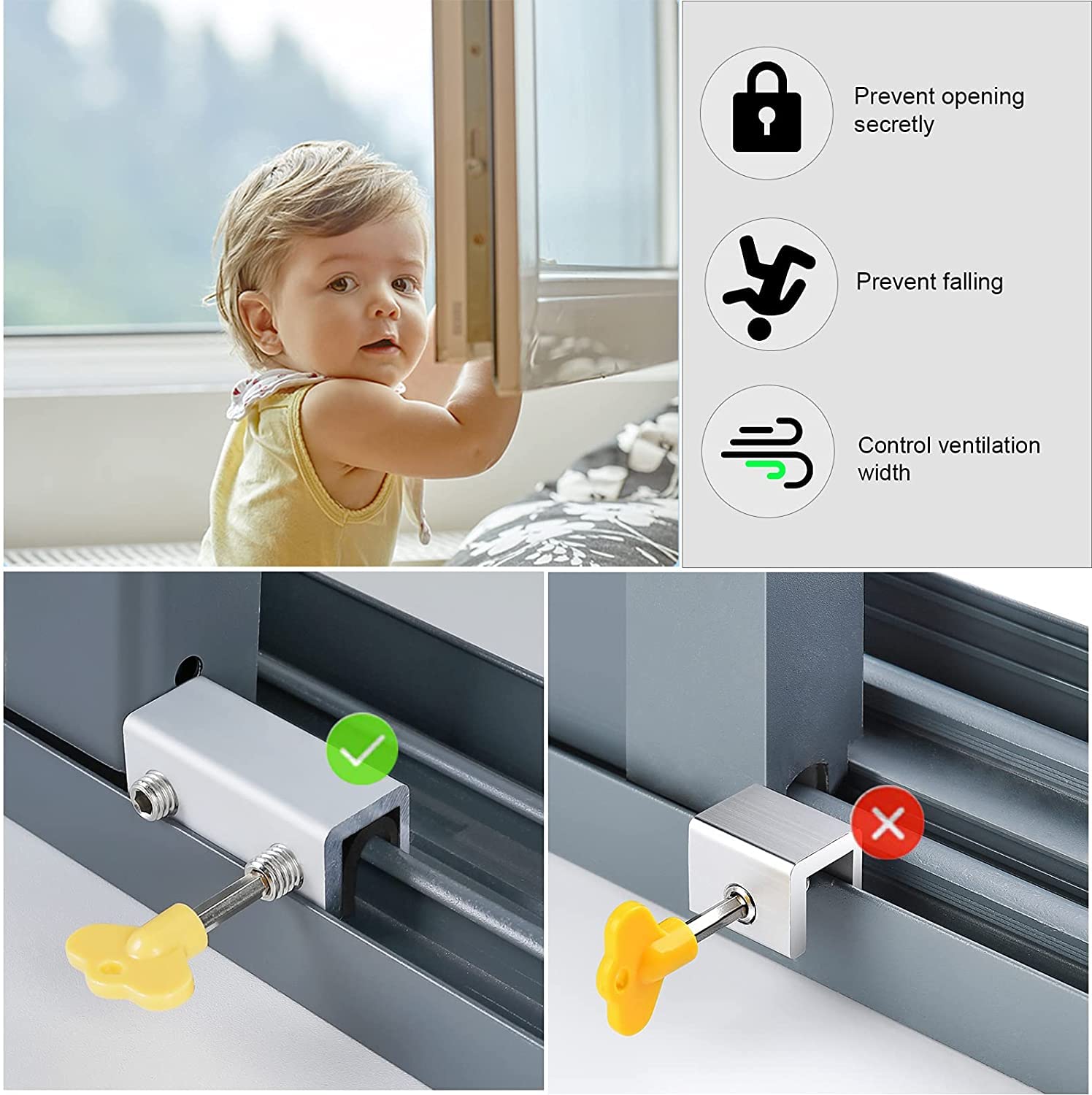 LAIFUCAM LLA0810J292 Horizontal-Sliding-Window-Sash-Locks - View #6