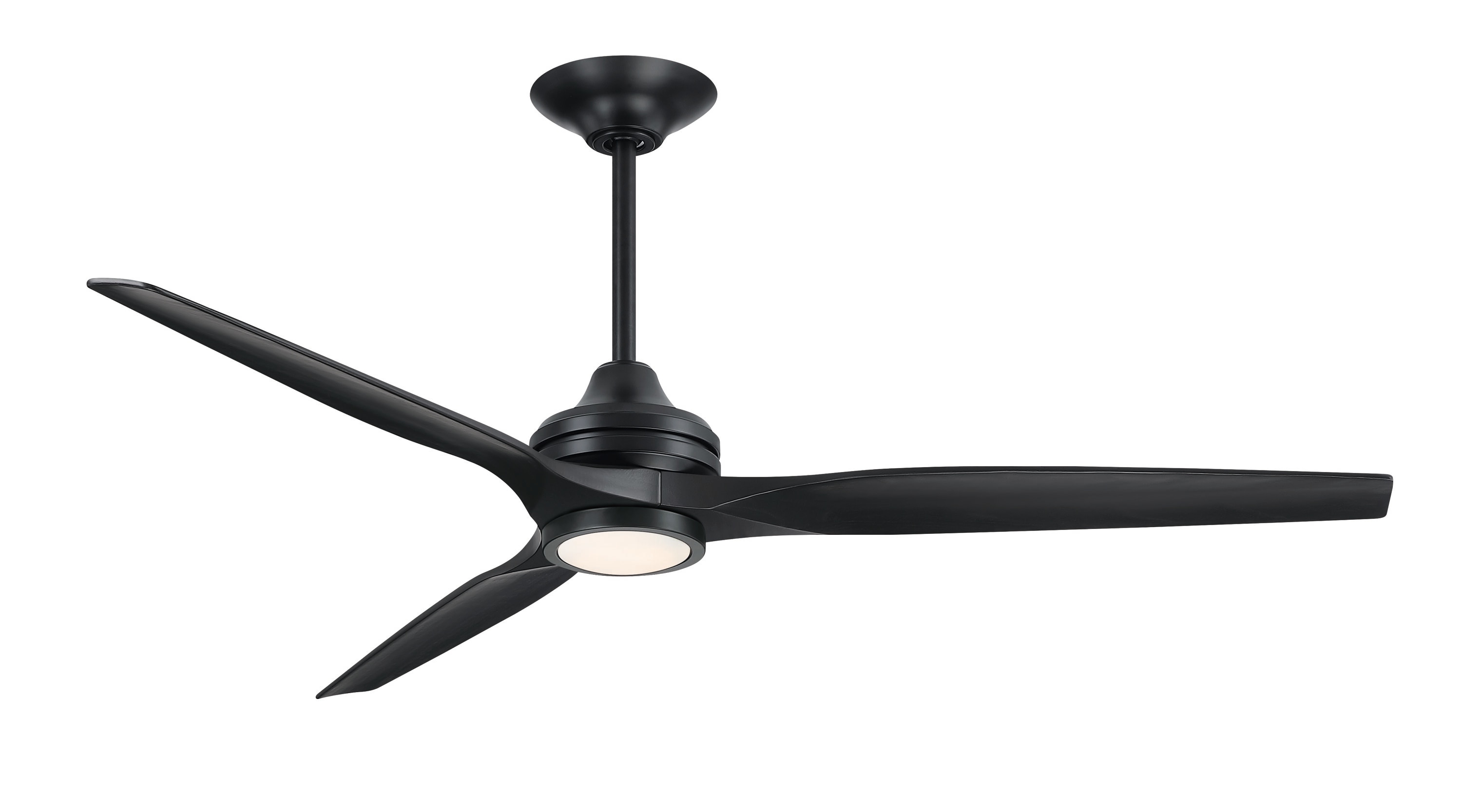 Fanimation FPD6721BBL-64BL-LK Spitfire 64-in Color-Changing Integrated LED Outdoor Smart Black with Black Blades Propeller Ceiling Fan With Light - Remote Included ( 3 -Blade )