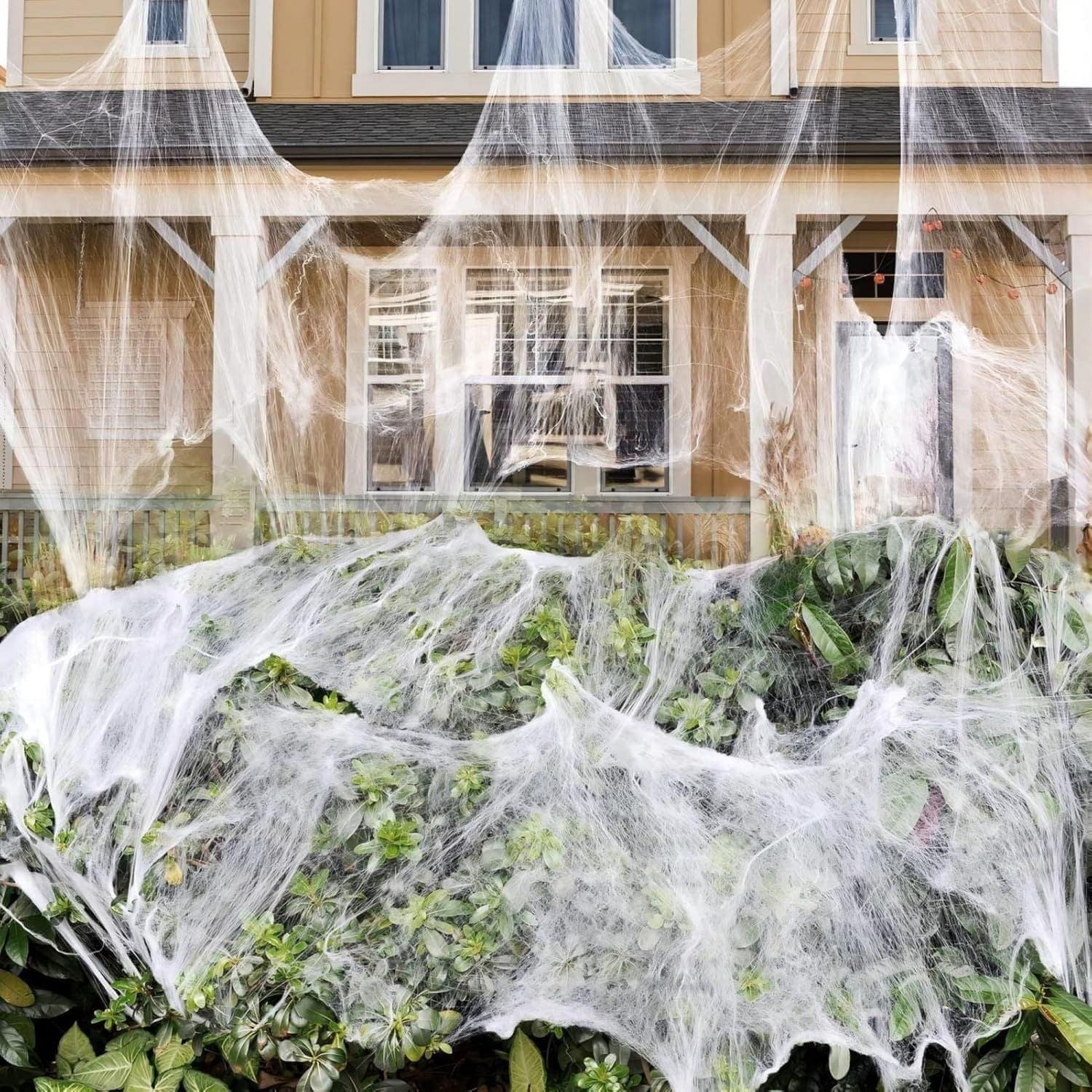 Angel Sar Halloween Spider Web Decoration with 30 Fake Spiders for Halloween Decorations
