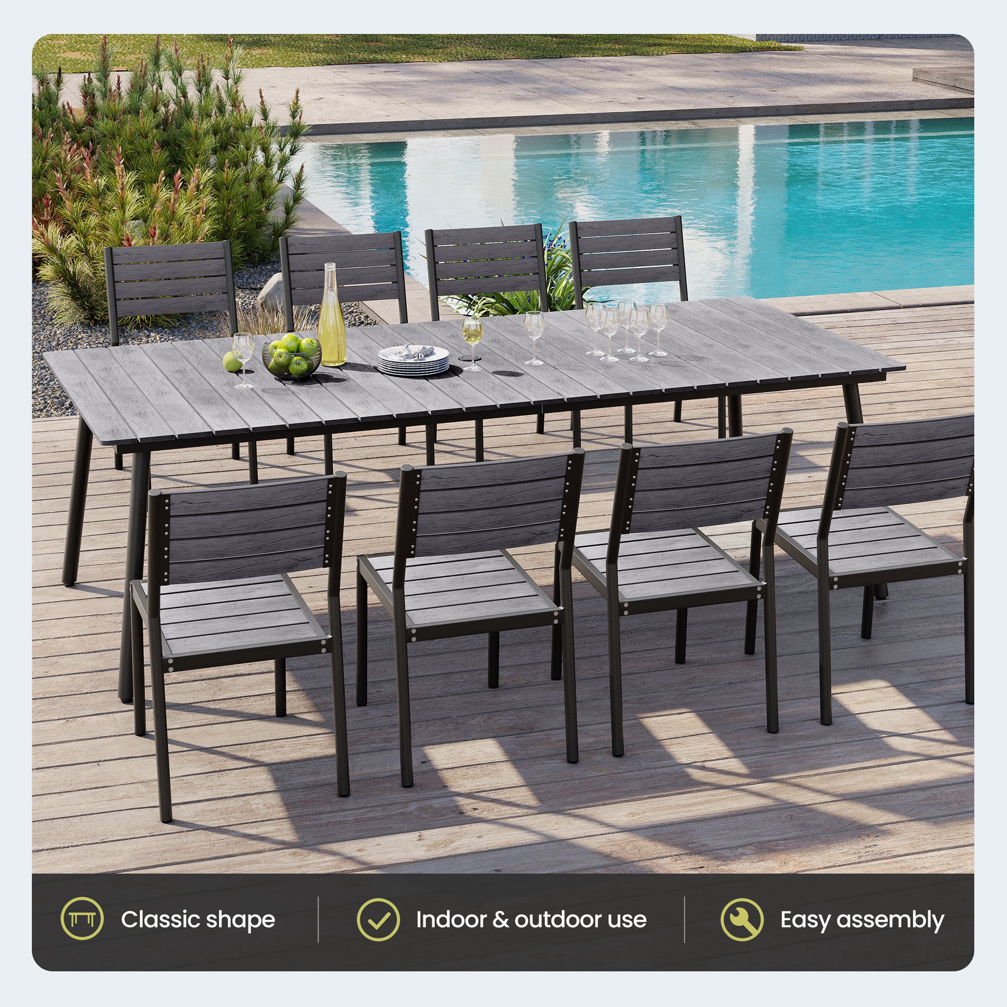Crestlive Products CL-TB012GRY240 Patio-Tables - View #4